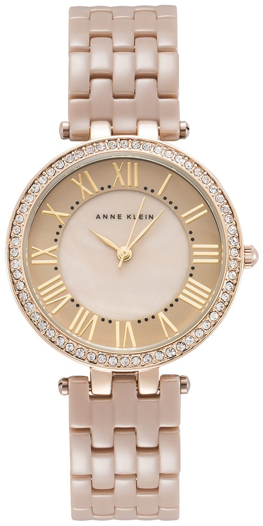 Anne Klein New York Analog Women's Watch - AK2130TNGBJ (White Dial Gray Colored Strap)