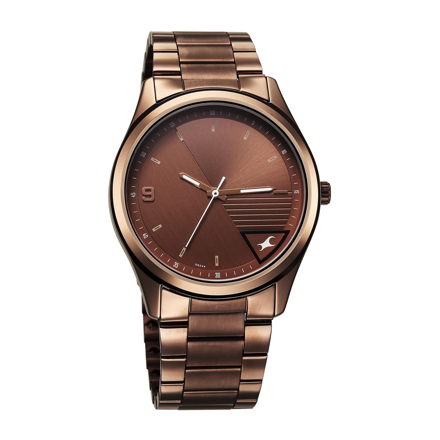 Fastrack Stunners Quartz Analog Brown Dial Brown Metal Strap Watch for Guys