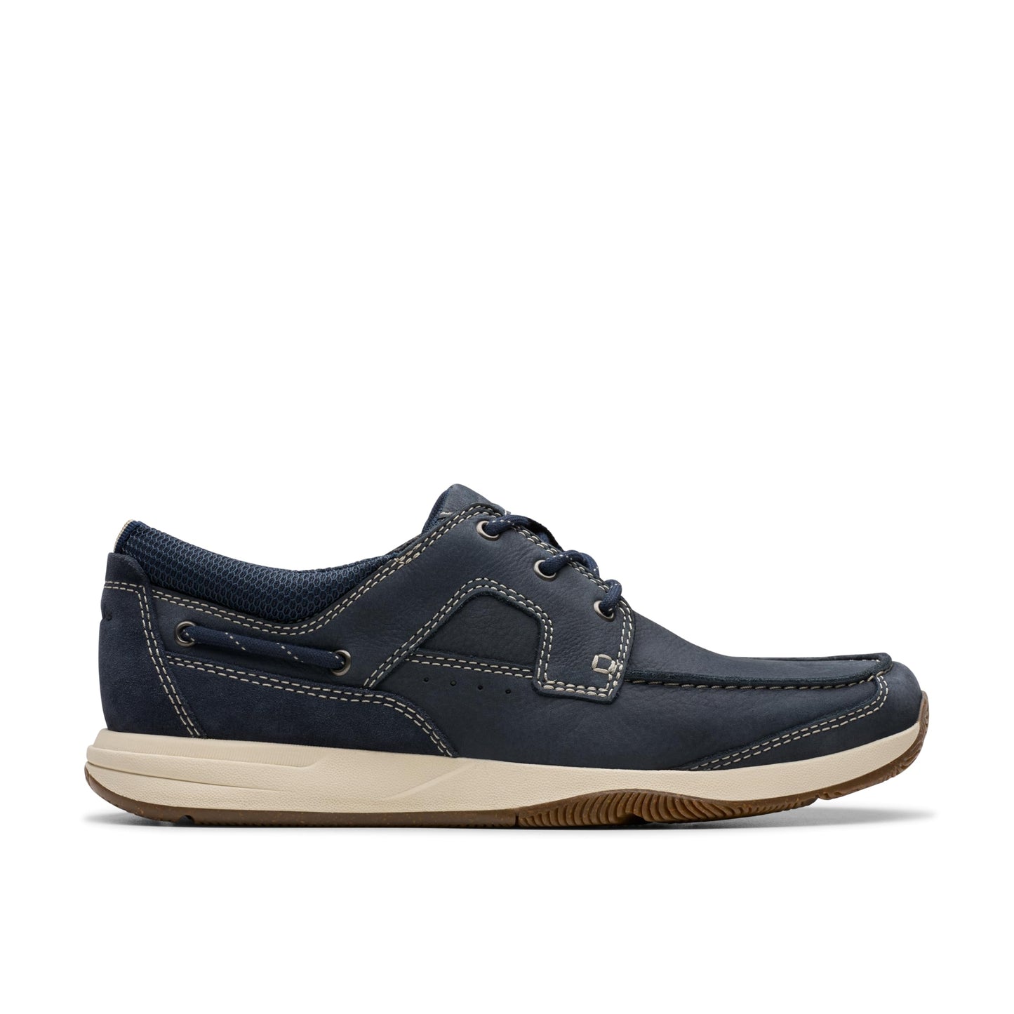 Clarks Mens Sailview Lace, Navy Nubuck, 10.5 Wide
