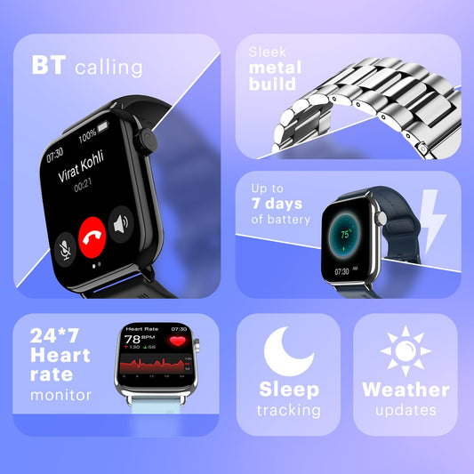 Noise Newly Launched Pulse 3 Max 2.0" Display, Bluetooth Calling Smart Watch, 7 Days Battery, Functional Crown, 24 * 7 Heart Rate Monitoring & Sleep Tracking Health Suite (Jet Black)