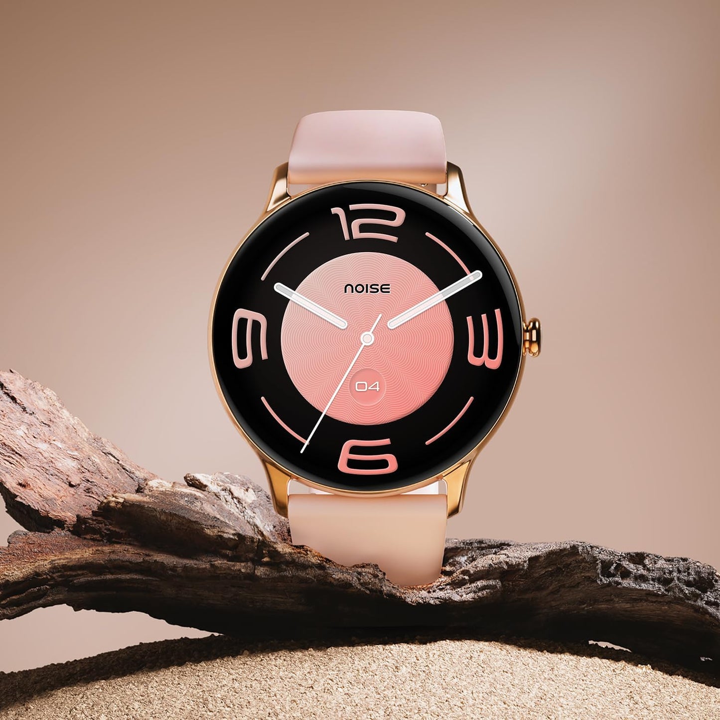 Noise Twist Go Smart Watch 1.39" Display, TruSyncᵀᴹ BT Calling, Glossy Metal Finish, 150+ Watch Faces, IP68, Sleep Tracking, 100+ Sports Modes, Smart Watch for Men and Women (Gold Wine)