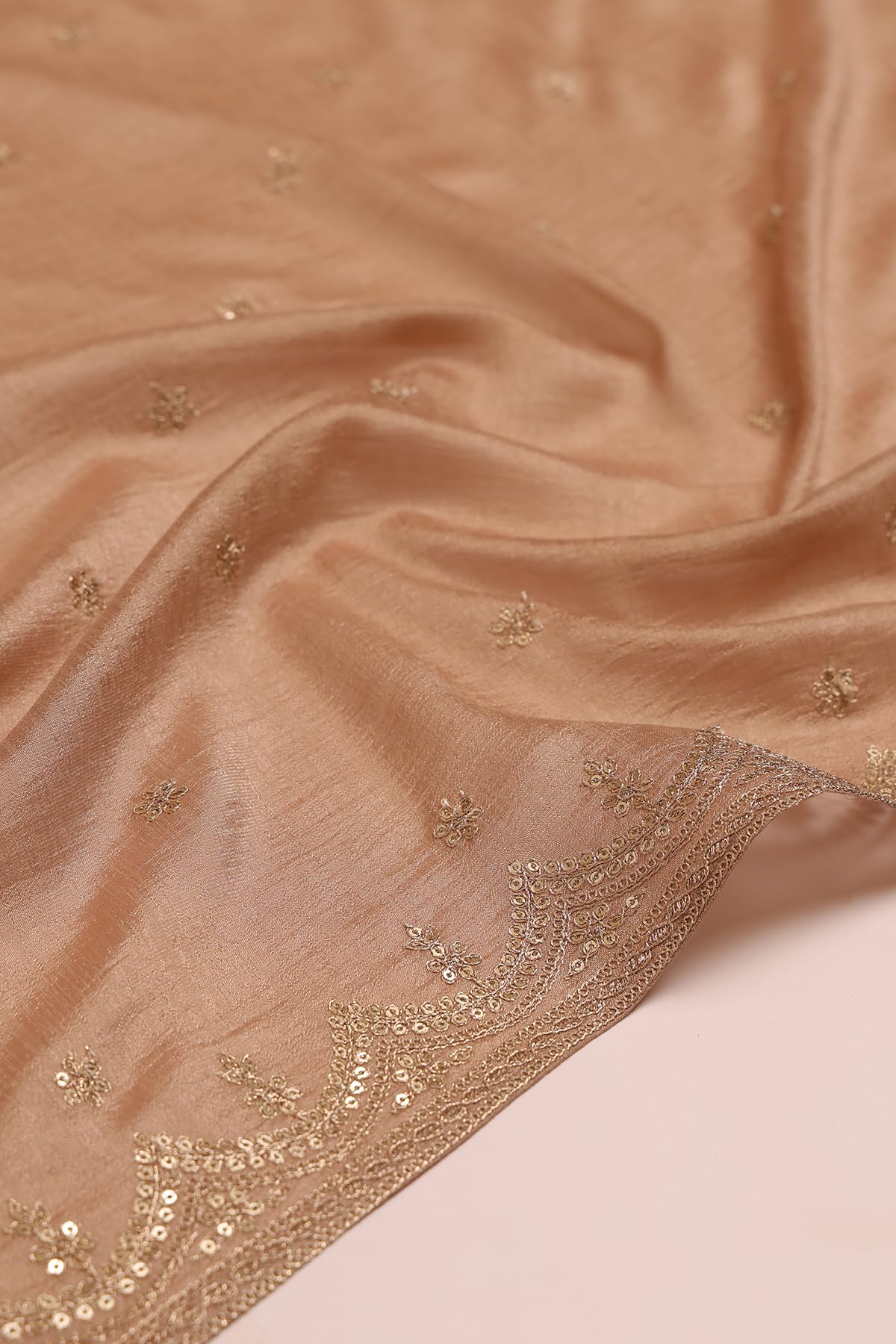Soch Womens Beige Vichitra Zari Embroidered Salwar Suit With Sequins