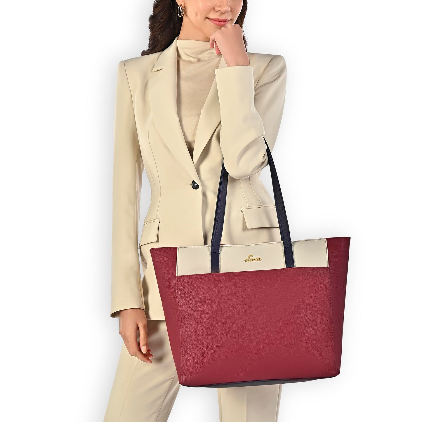Lavie Women's Eliana Colourblock Tote Bag for Women | Tote Handbag for Work | Ladies purse | Stylish Shoulder Bag | Gift for Women