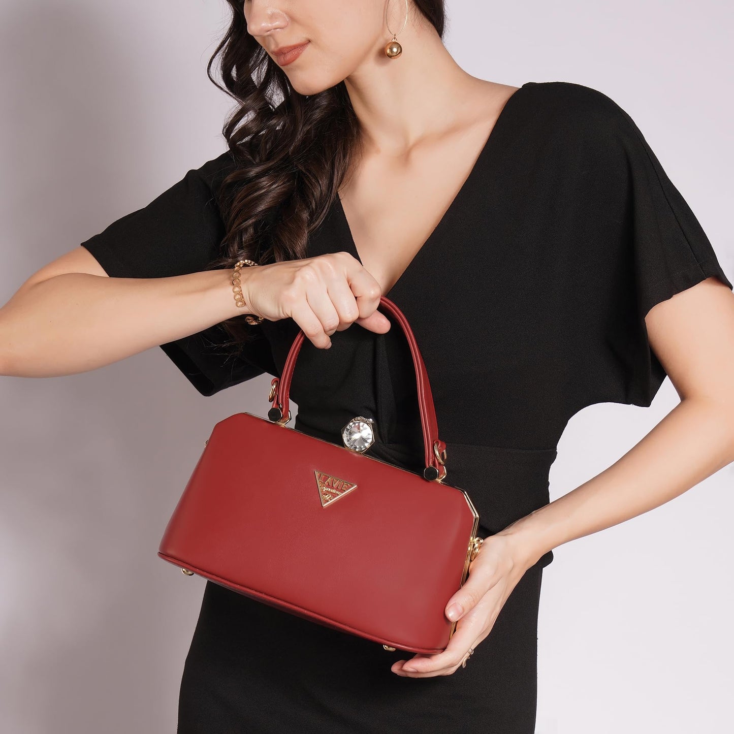Lavie Signature Women's Gaum Frame Satchel Handbag for Women | Satchel Bag for Work | Ladies purse | Stylish Shoulder Bag | Gift For Women