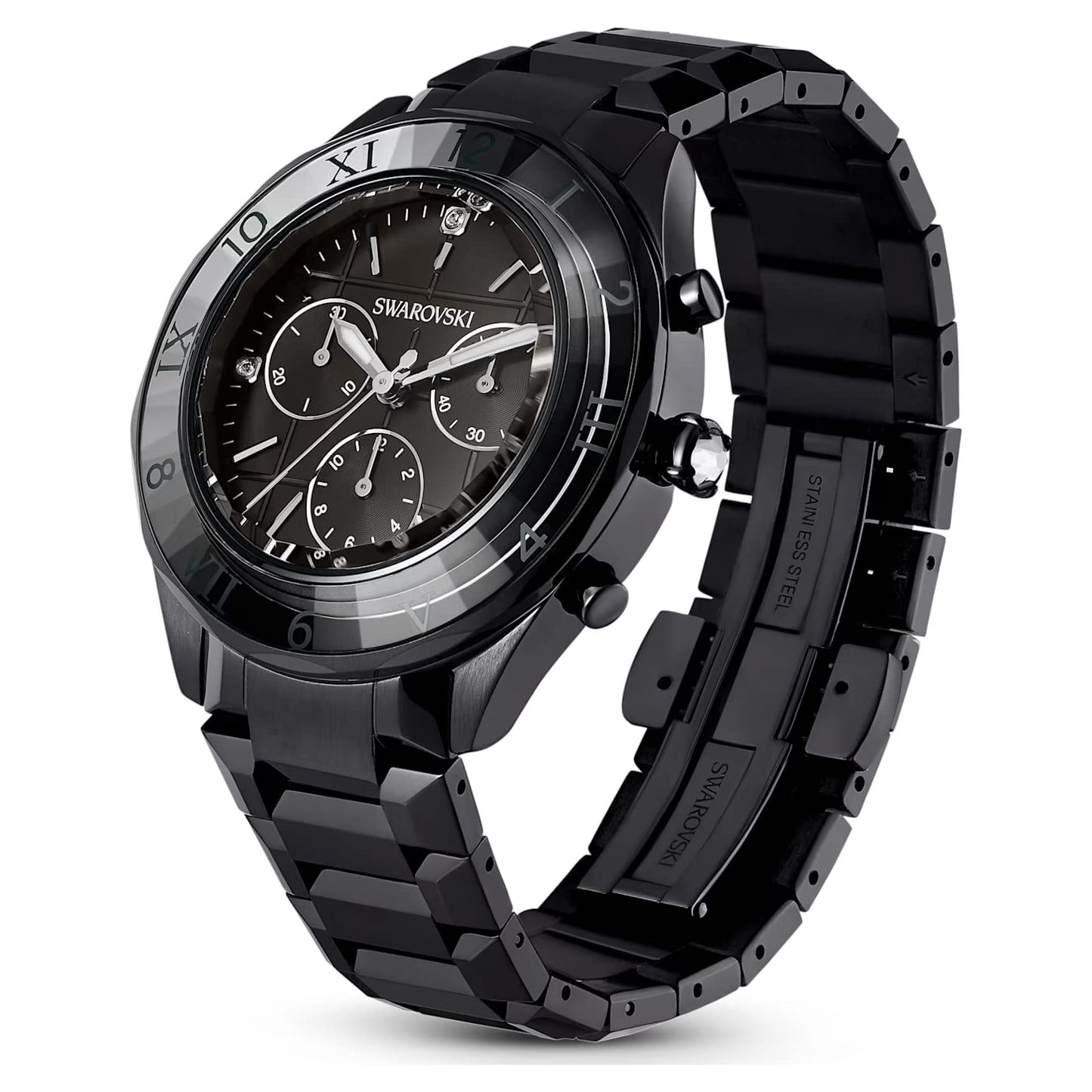 Swarovski Watch, Swiss Made, Metal Bracelet, Black, Black Finish 5641393