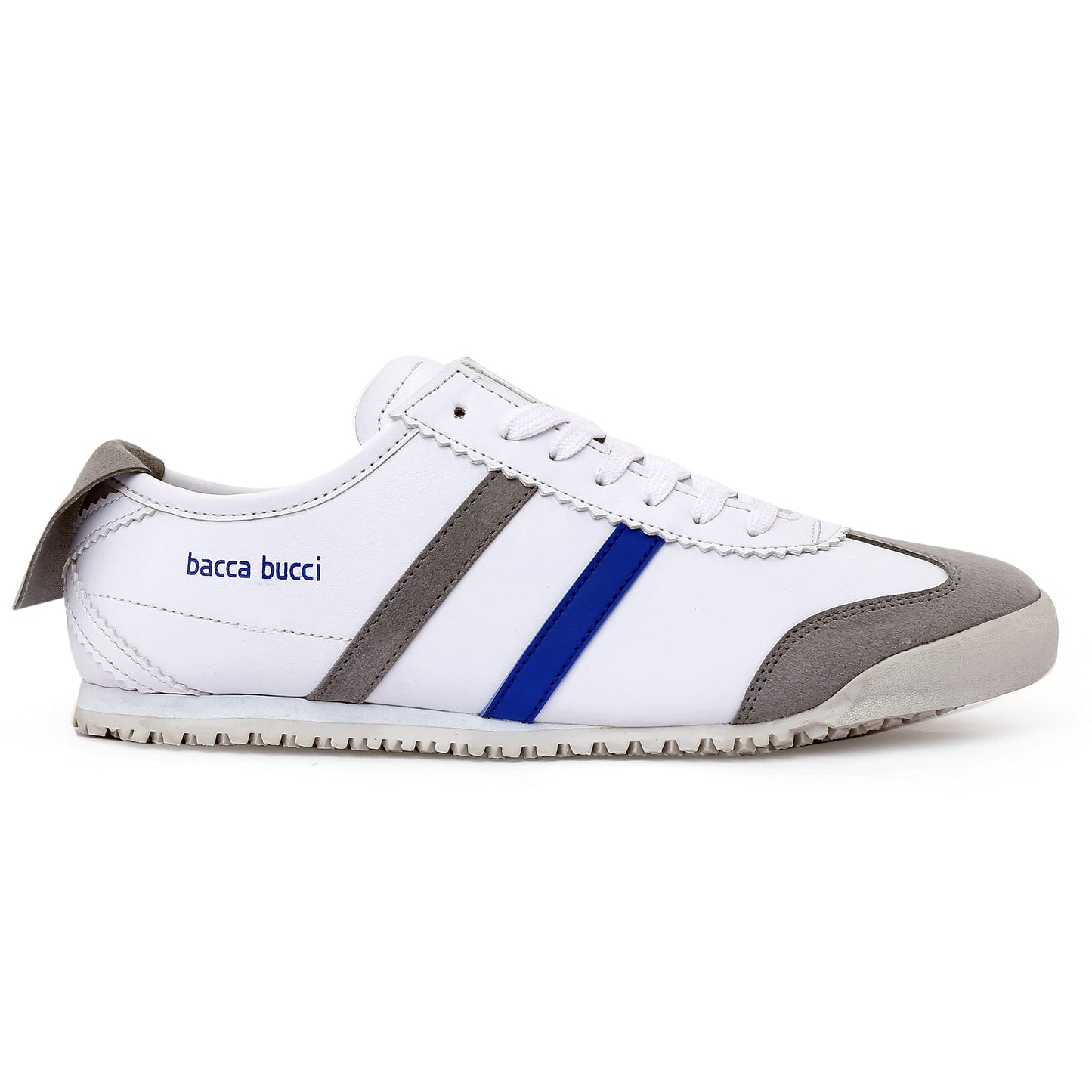 Bacca Bucci® Men's Vogue 2.0 Urban Mix Casual Shoes with Stretch Knit Upper & Non Slip Canvas Rubber Sole for All Day wear- White, Size UK8