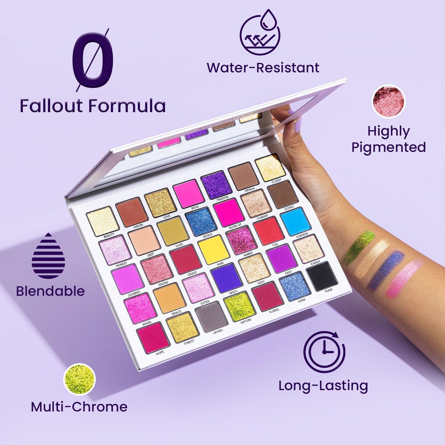 SHOPAAREL Highly Pigmented Long Lasting Blendable Eye Makeup Pallet Spectrum-1 35 Color Eyeshadow Palette Matte to Stunning Shimmer & Glitter for Women Girls, Multicolour