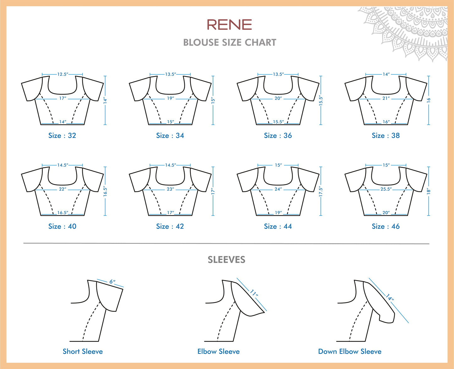 RENE Navy Blue Cotton Dobby blouse