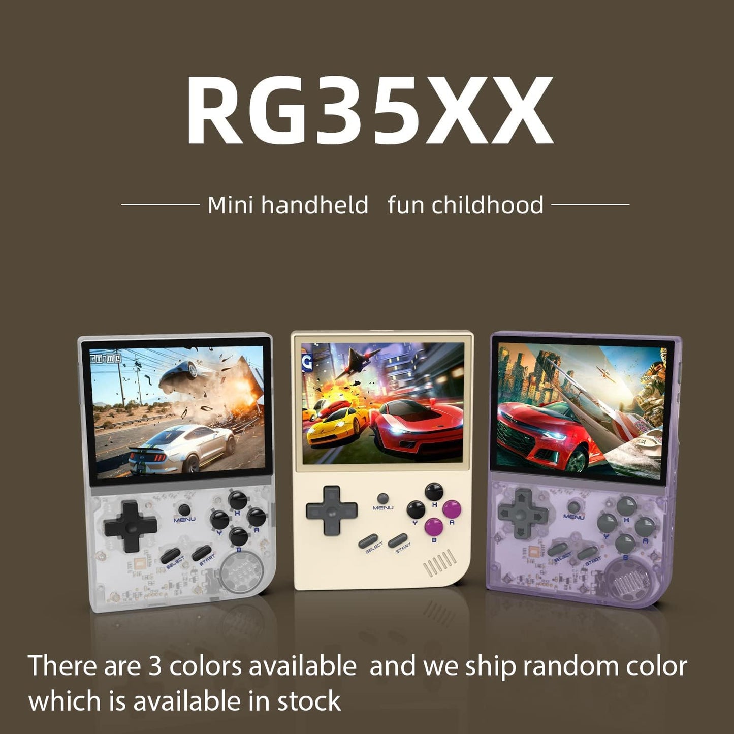 New World Anbernic RG35XX Retro Handheld Game Console - System Linux - 64Gb TF Card 6831 Built in Arcade Games - Handheld Emulator - 3.5 IPS OCA Screen 2600 Mah Battery. Plug & Play Video Games