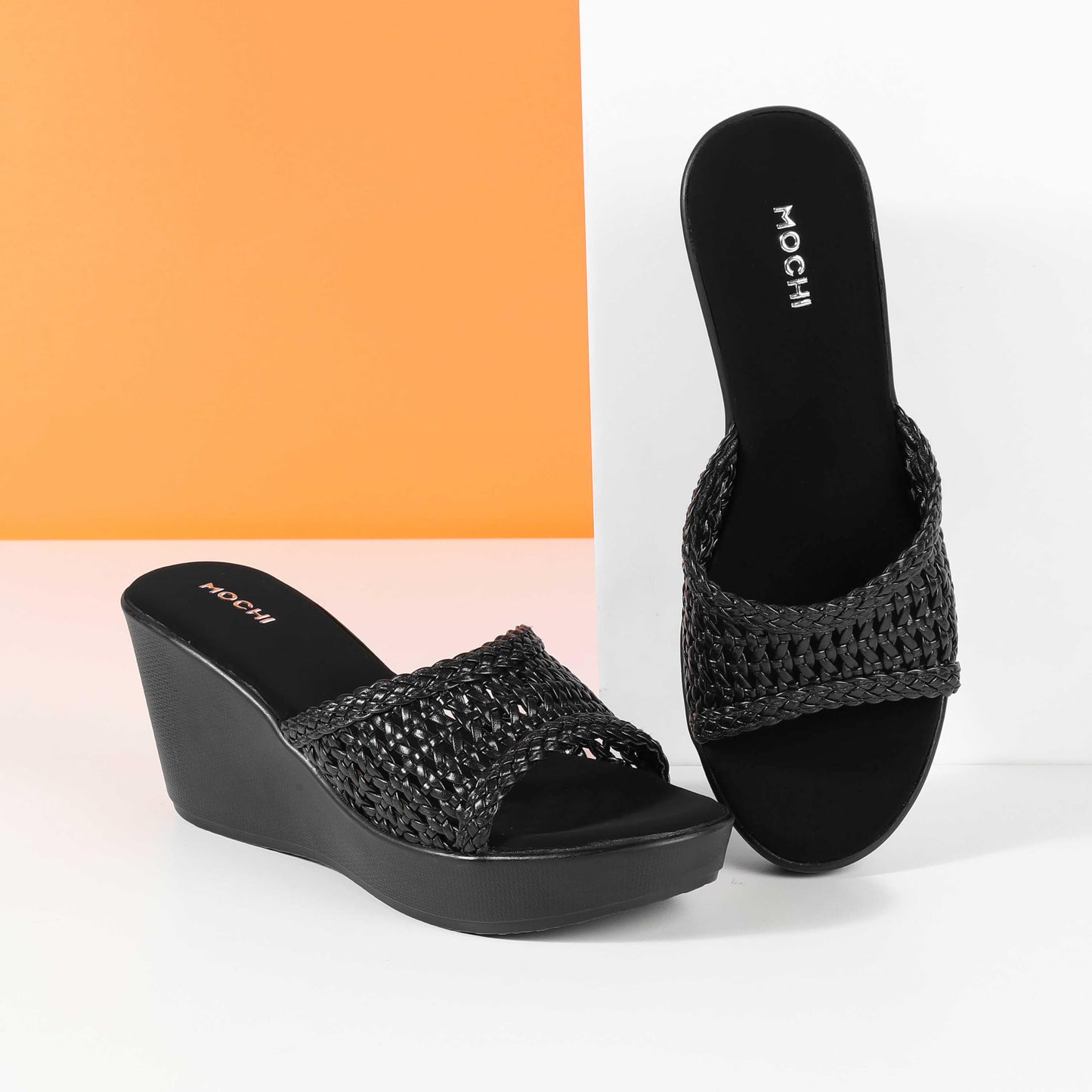 Mochi Women's Open Casual - les with Flat Black Flat sole UK/5 EU/38(34-428)