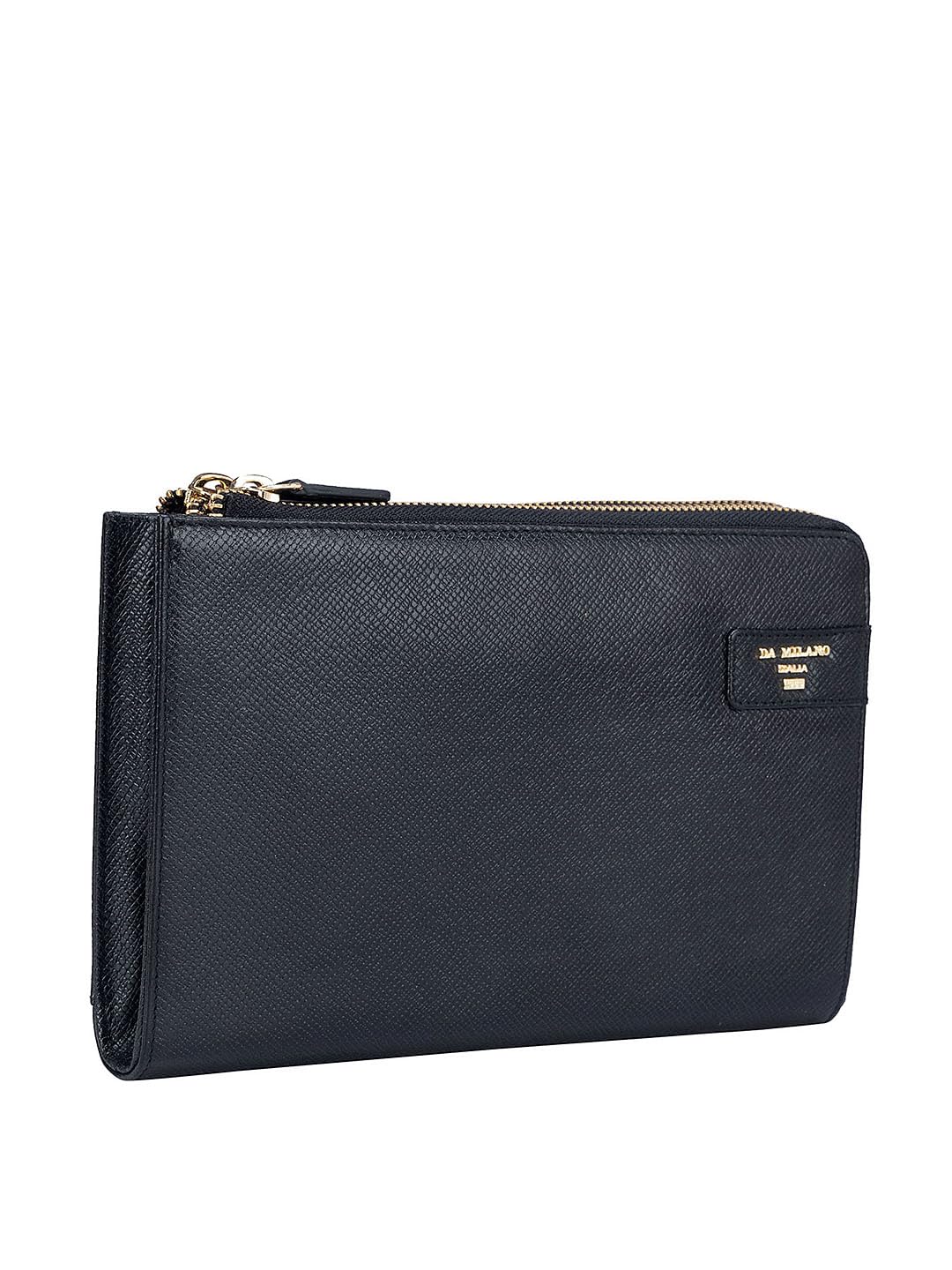 Da Milano Genuine Leather Black Multi Pouch (4420C)