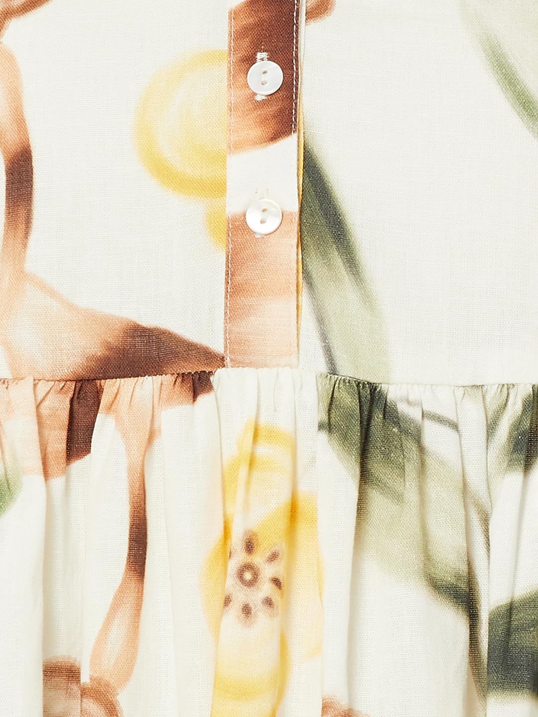 Max Women Printed A-line Dress (White_L)