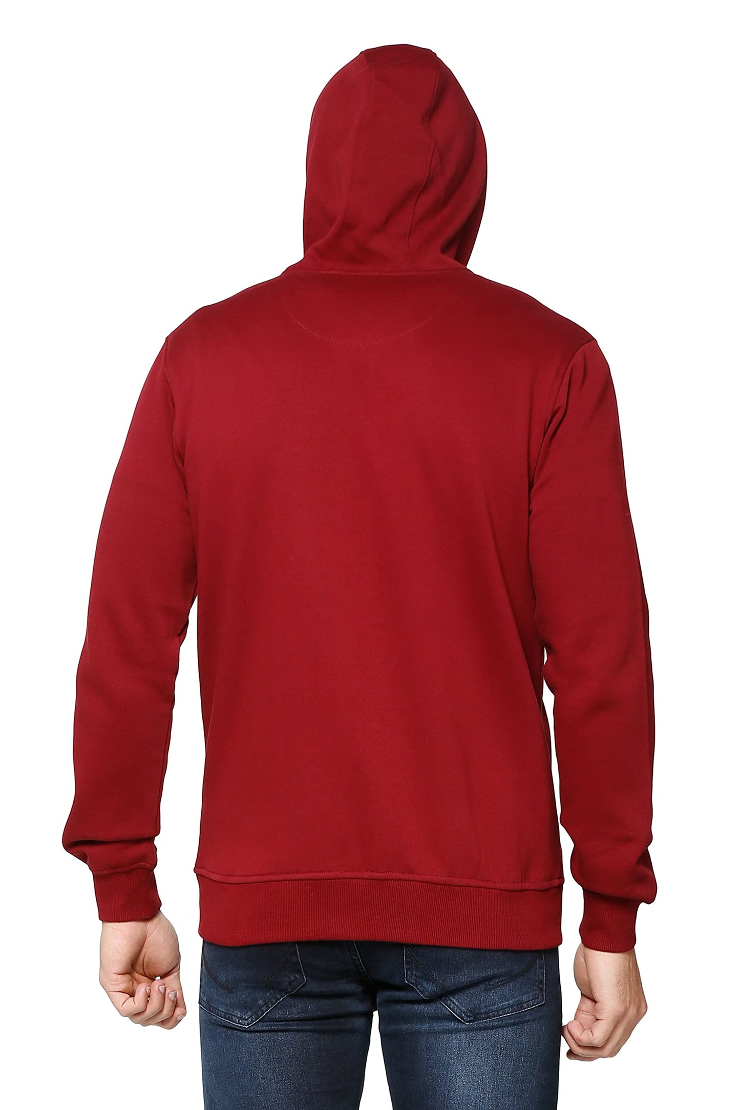 Allen Solly Men's Cotton Hooded Neck Sweatshirt (ASSTORGPU54830L_Maroon 19-1726 TCX_Maroon_L)