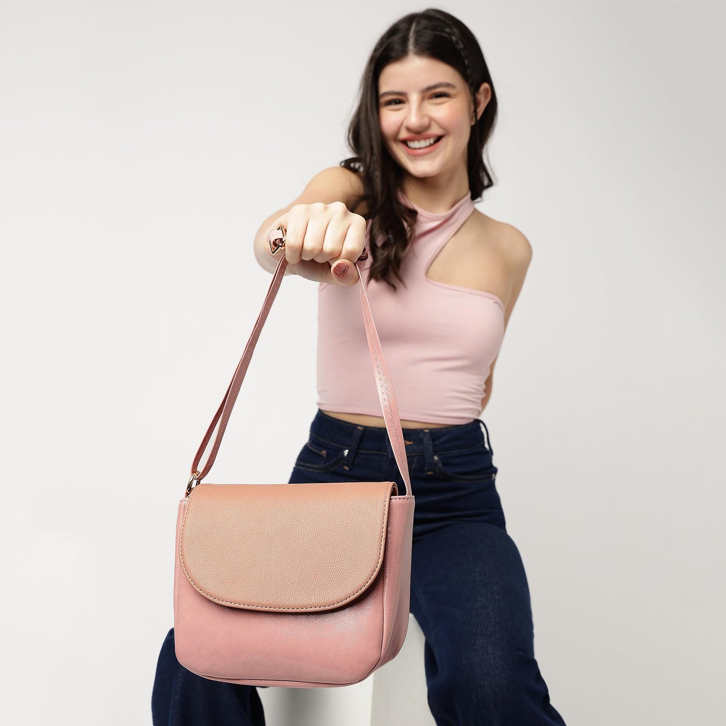 Fastrack Textured Sling Bag for Women, Girls & Ladies | Stylish Trendy Sling Bag | Sling for Casual Carry