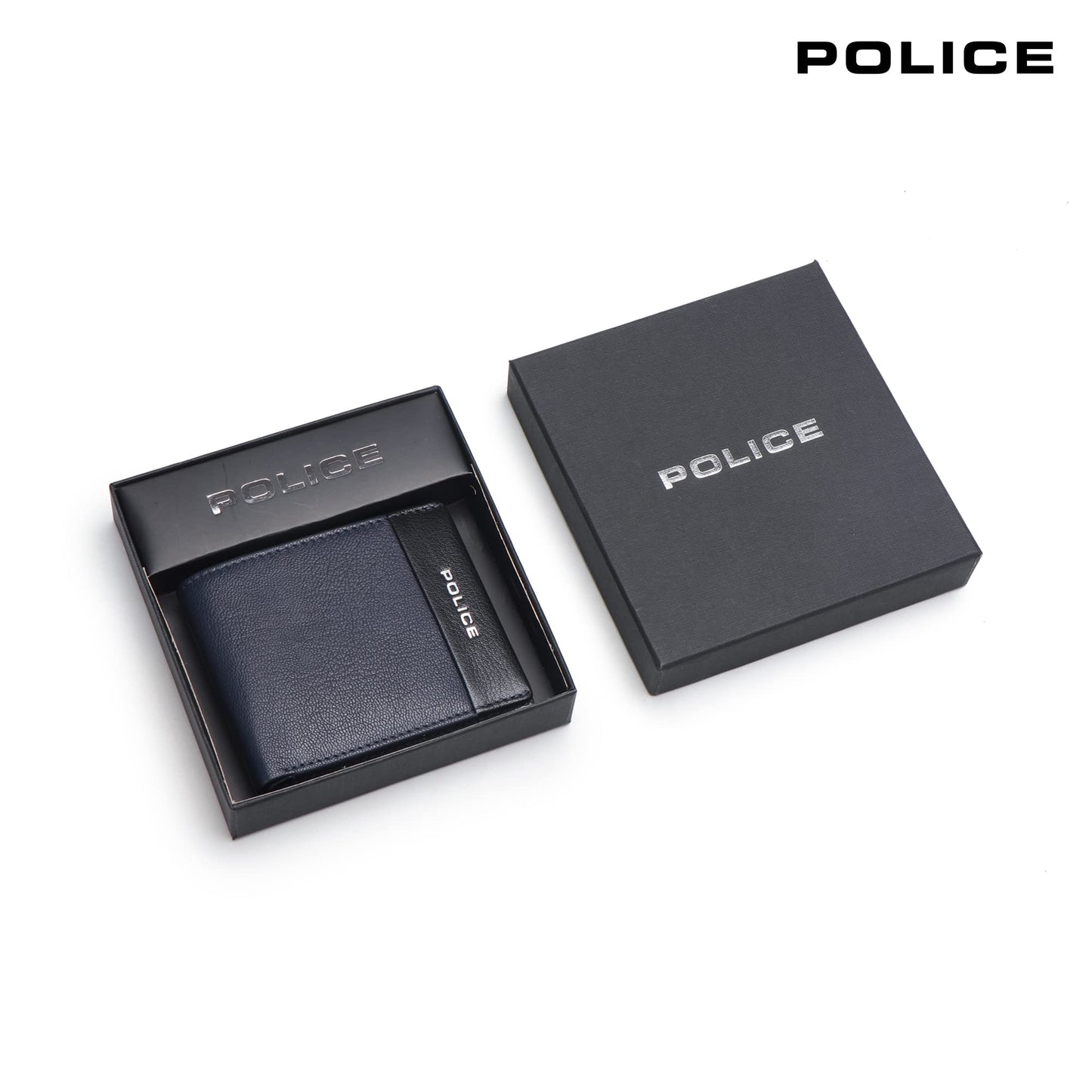 Police Rapodo Genuine Leather Men's Bifold Coin Wallet|Gents Leather Purse with Card Holder, Coin Pocket, Gifts for Men - Navy/Black