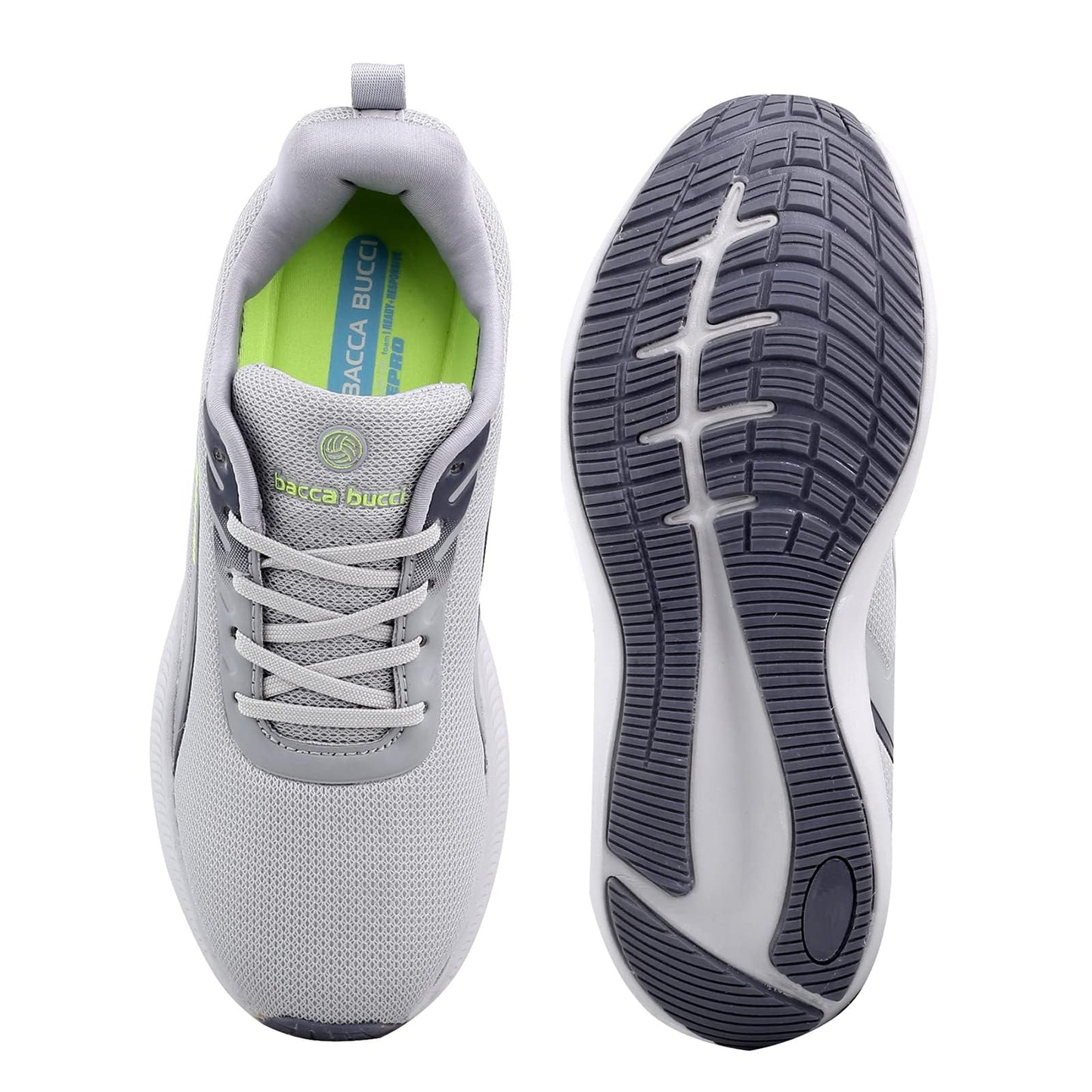 Bacca Bucci Men's Essential Your Everyday All Purpose Walking Running Casual Shoes (Grey, 12)