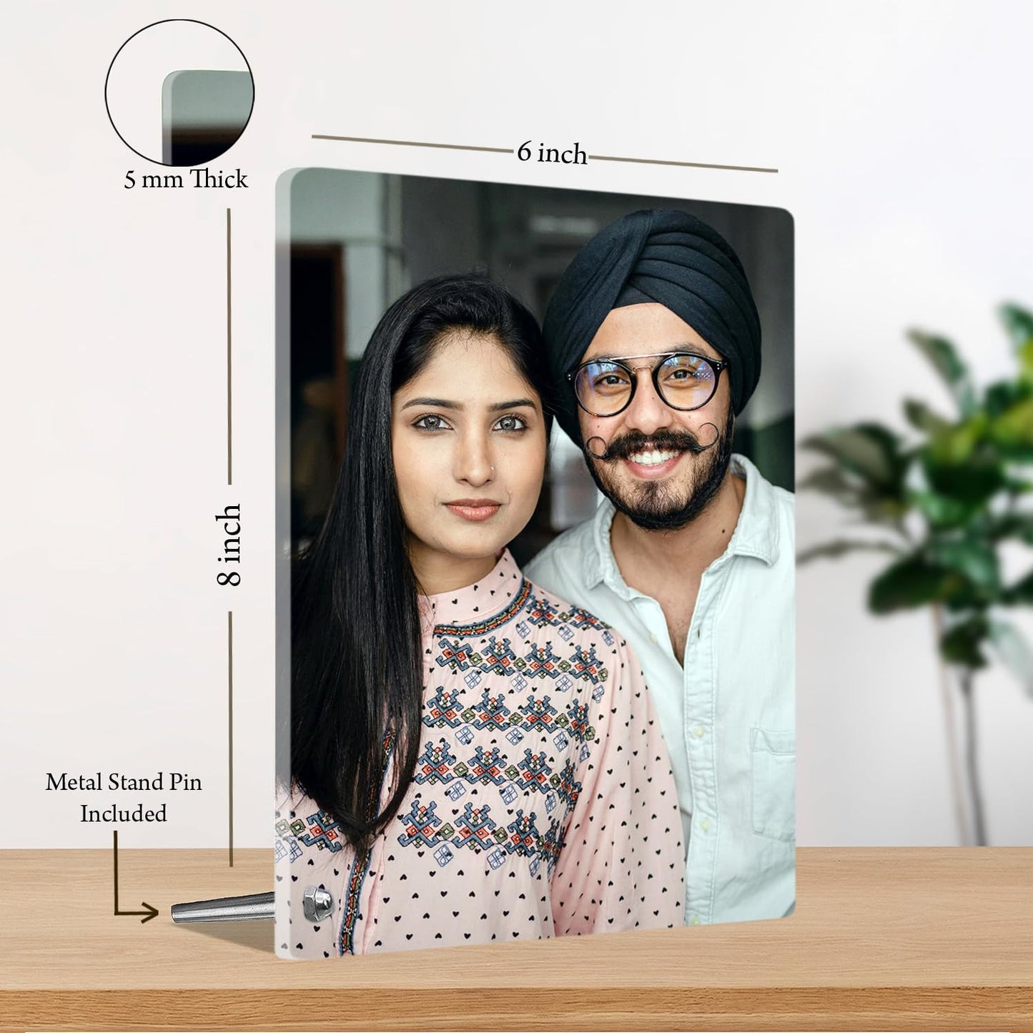 MITZVAH Customised Photo Frame Personalized Text with Stand|Table Top Photo Frames|Photo Frame Anniversary Gift Birthday|Photo Frame Customized|Acrylic Photo Print Personalized (VERTICAL 6X8 Inches)