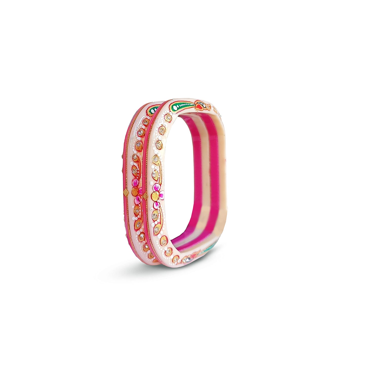 Sahajanand Ornaments Ltd Sahajanand Ornaments Chudi | Bangles | Thanksgiving | Gift for Loved-one | Set of 2 | All Occasions | Dailywear Shining Warrantee (20 K Gold with Certificate (Red, 2.6)