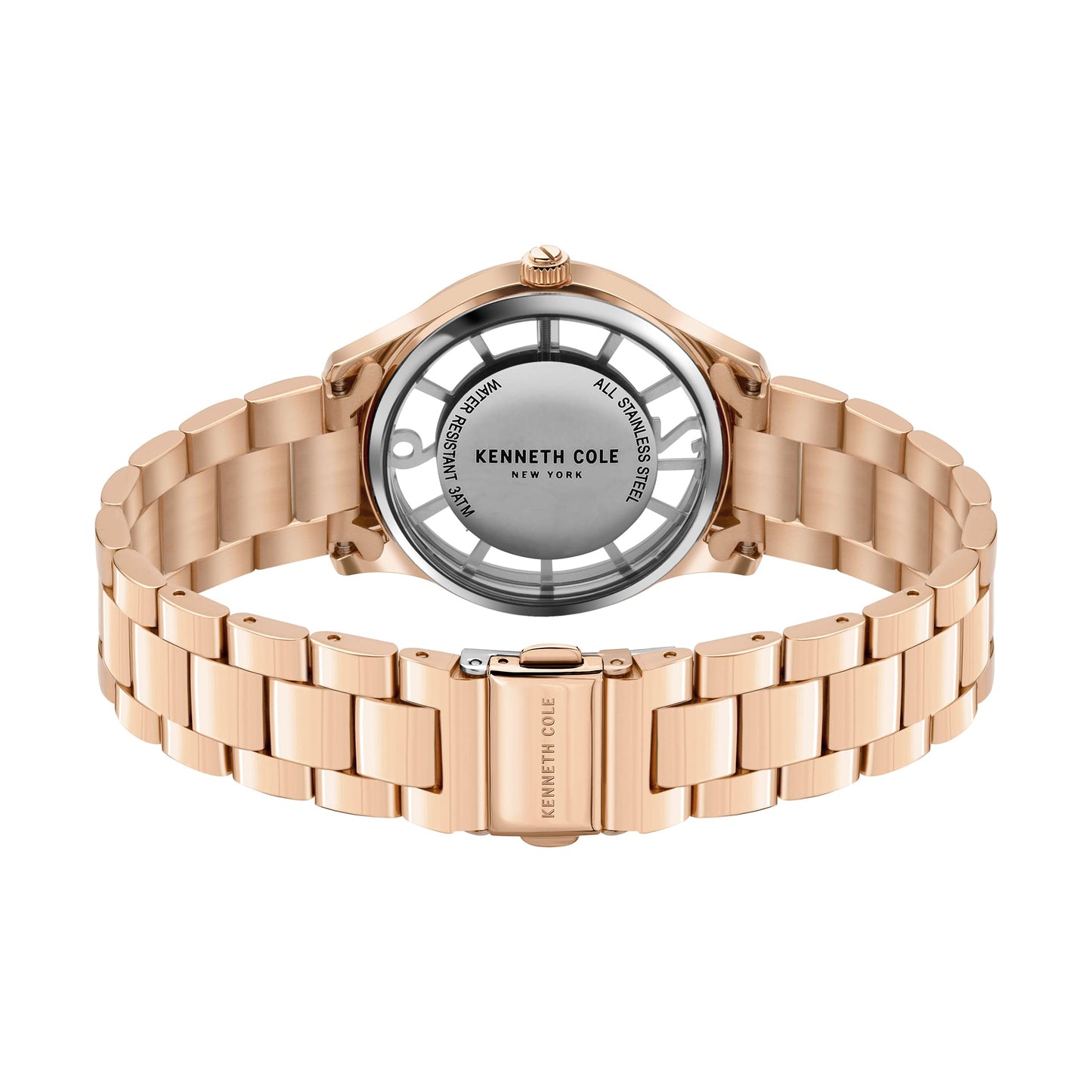 Kenneth Cole Quartz Analog Rose Gold Dial Stainless Steel Strap Watch for Women-NEKCWLG2105603LD