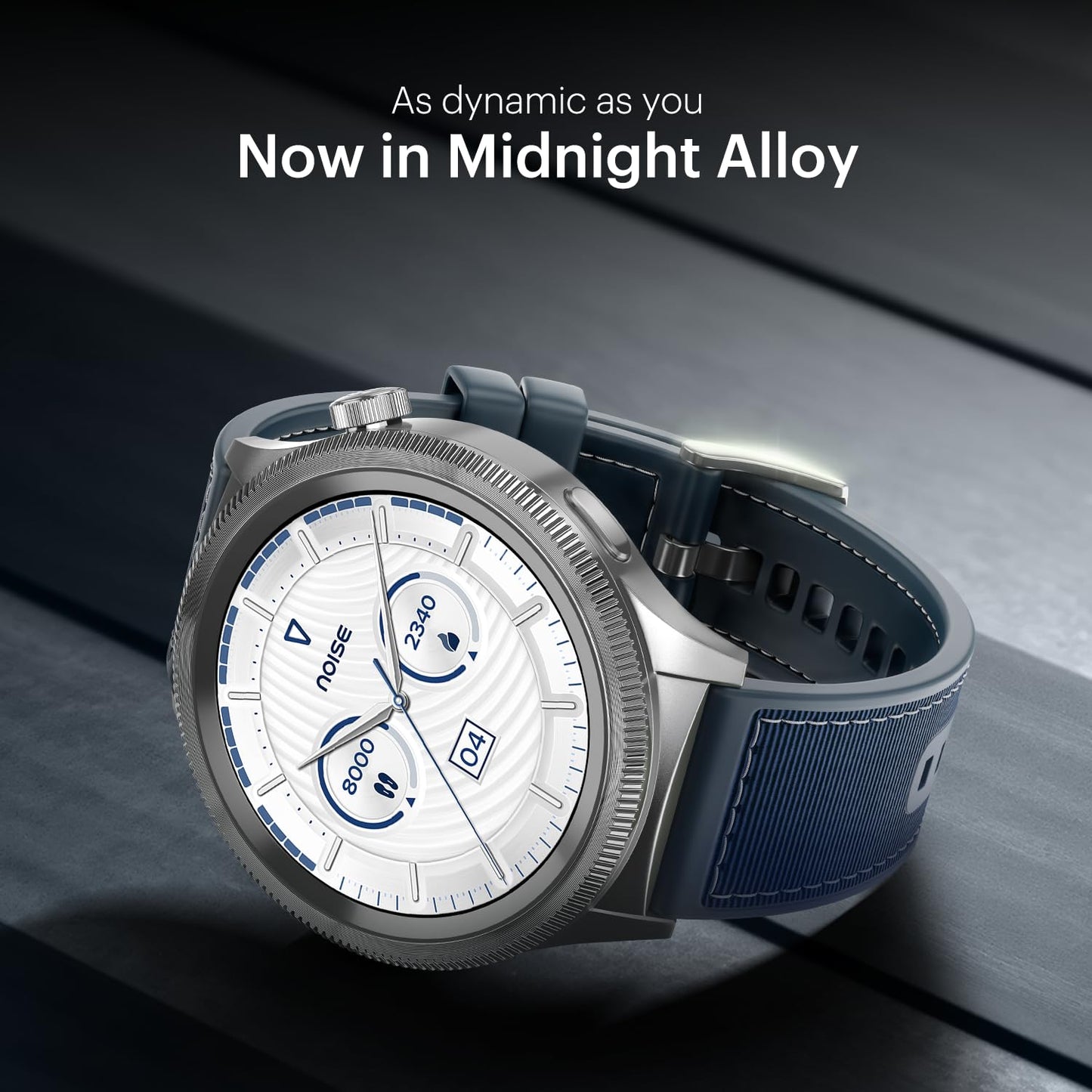 Noise Newly Launched Halo 2 Smart Watch 1st Ever Functional Rotating Dial (Axe-Cut Bezel), 1.43" AMOLED, Stainless Steel Build, Custom Transition Effects, BT Calling, Health Suite (Midnight Alloy)