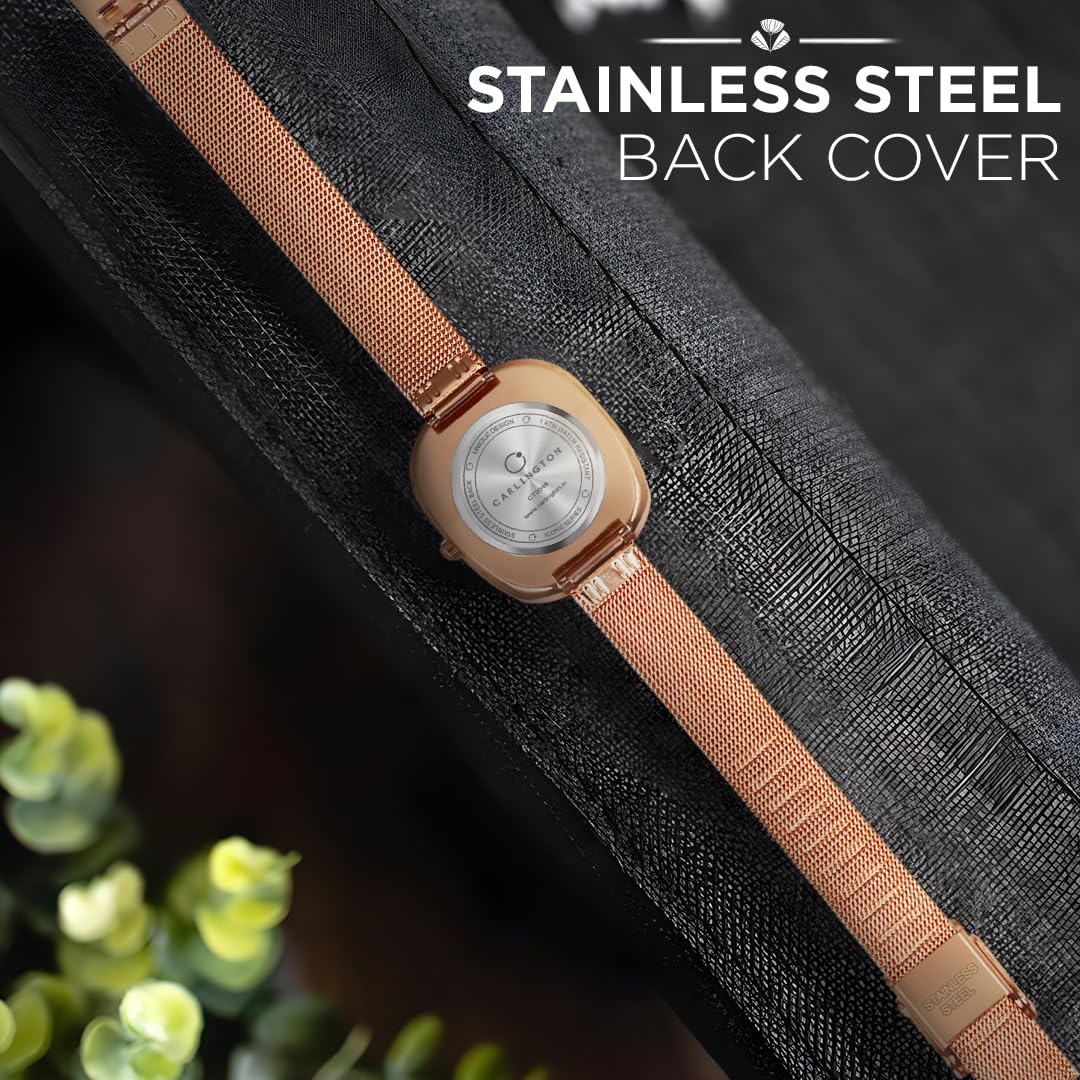 Carlington Iconic 2048 Analog Watches for Women with Premium mesh Strap, Scratch-Resistant Dial, and Water-Resistant Body – Elegant Watches for Women and Girls