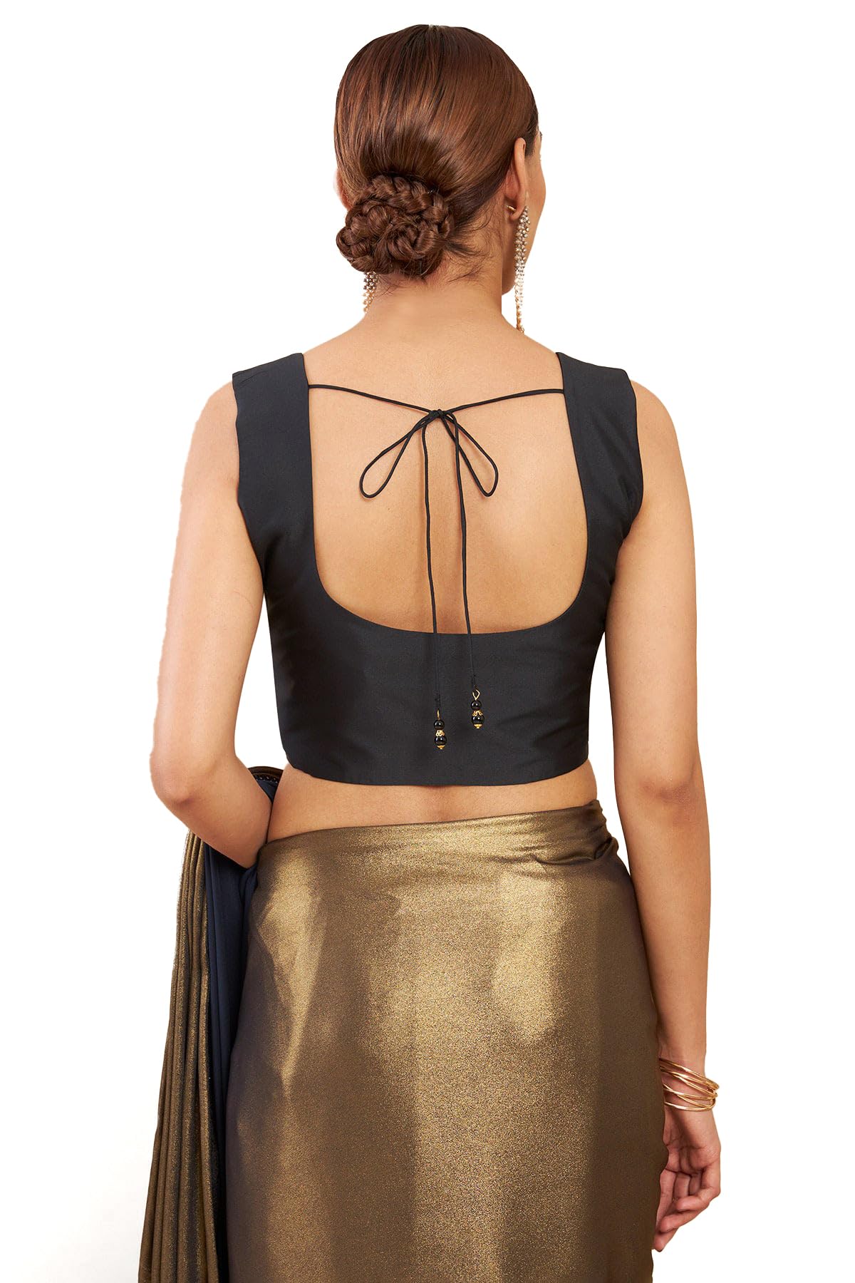 Soch Women's Solid Regular Fit Blouse (BLSLTBU00207_Black 32)