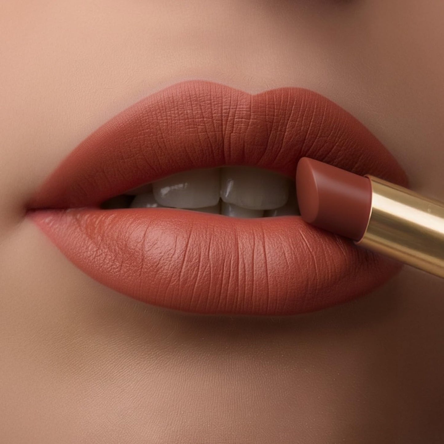 TEEN TEEN Luxe Matte Lipstick | Long Lasting | Ultra Smooth | Velvet Finish | Lightweight & Travel Friendly | Noughty-Nude, 1gm