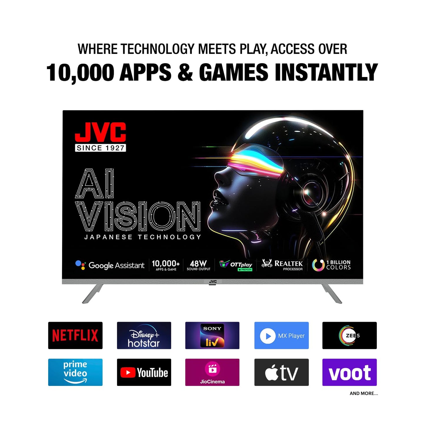 JVC 80 cm (32 inches) AI Vision Series QLED Android TV LT-32NQ3165C (Titanium Grey)