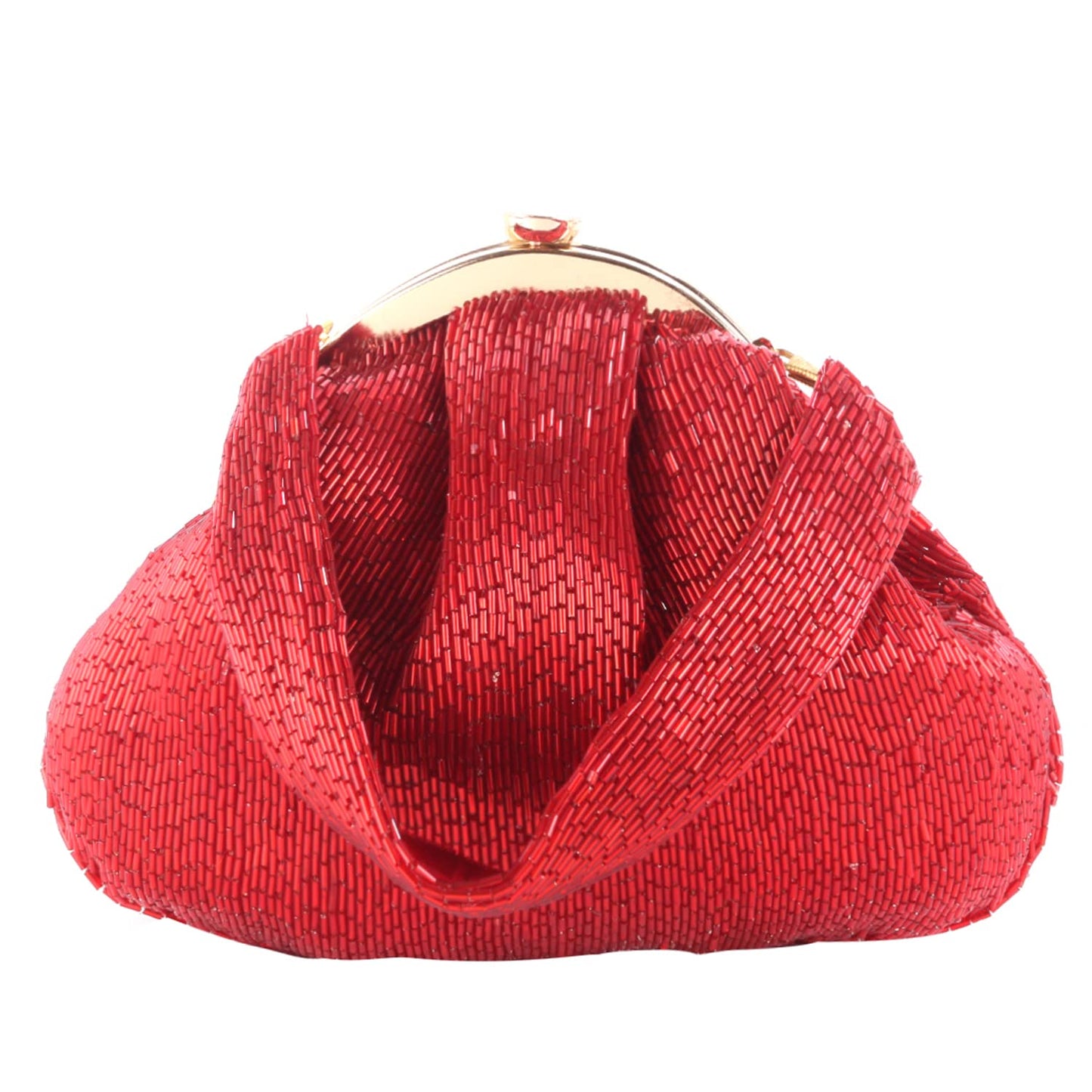 SWISNI Red red katdana batua bag II Women's Traditional Designer Clutch For Women & Girls II BATUA BAGS