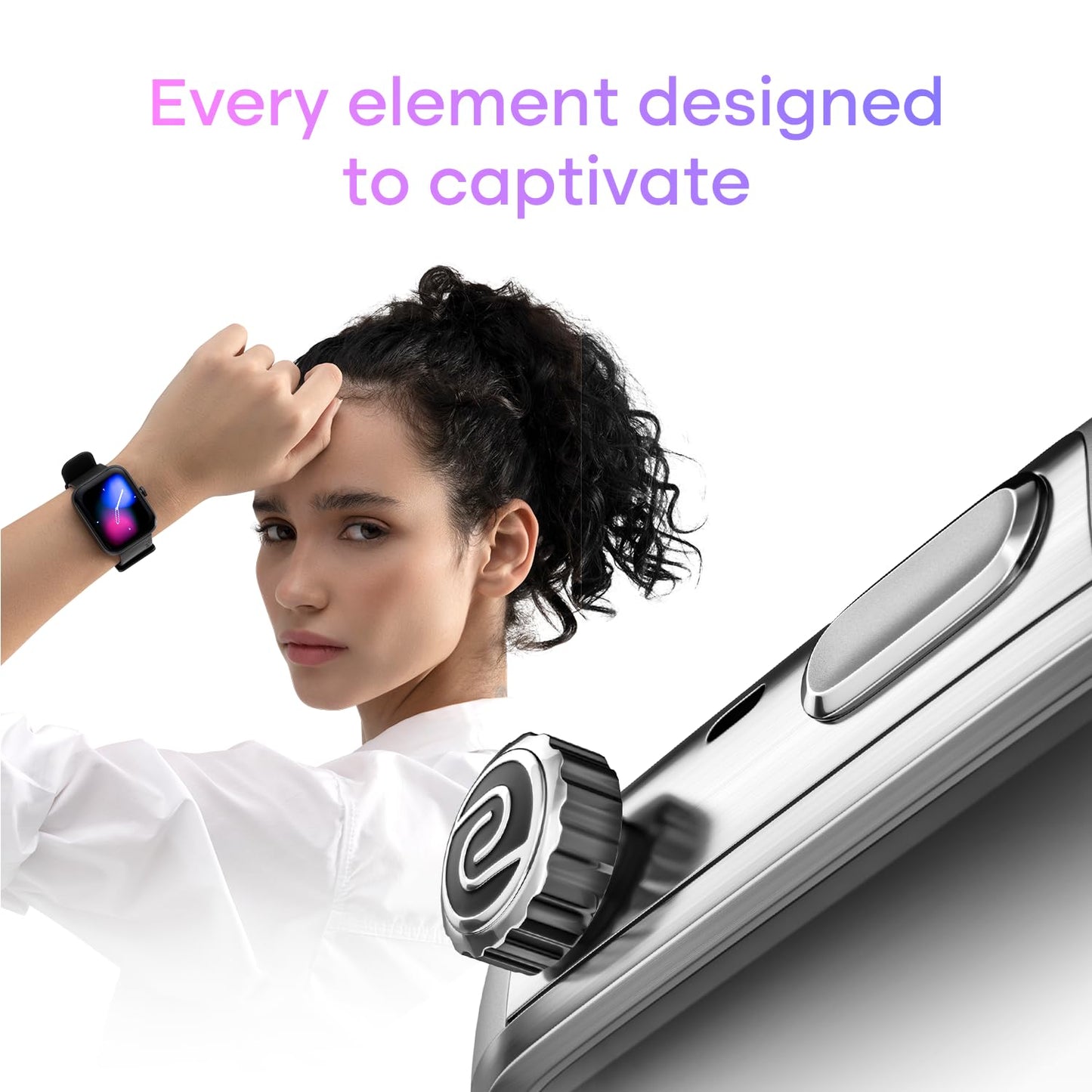 Noise Pro 6 Smart Watch:Intelligent AI, Endless AI Watch Faces, AI Companion, 1.85" AMOLED, EN2 Processor, Nebula UI 2.0, Emergency SOS, Compatible with iOS & Android (Arctic Weave), Multicolor