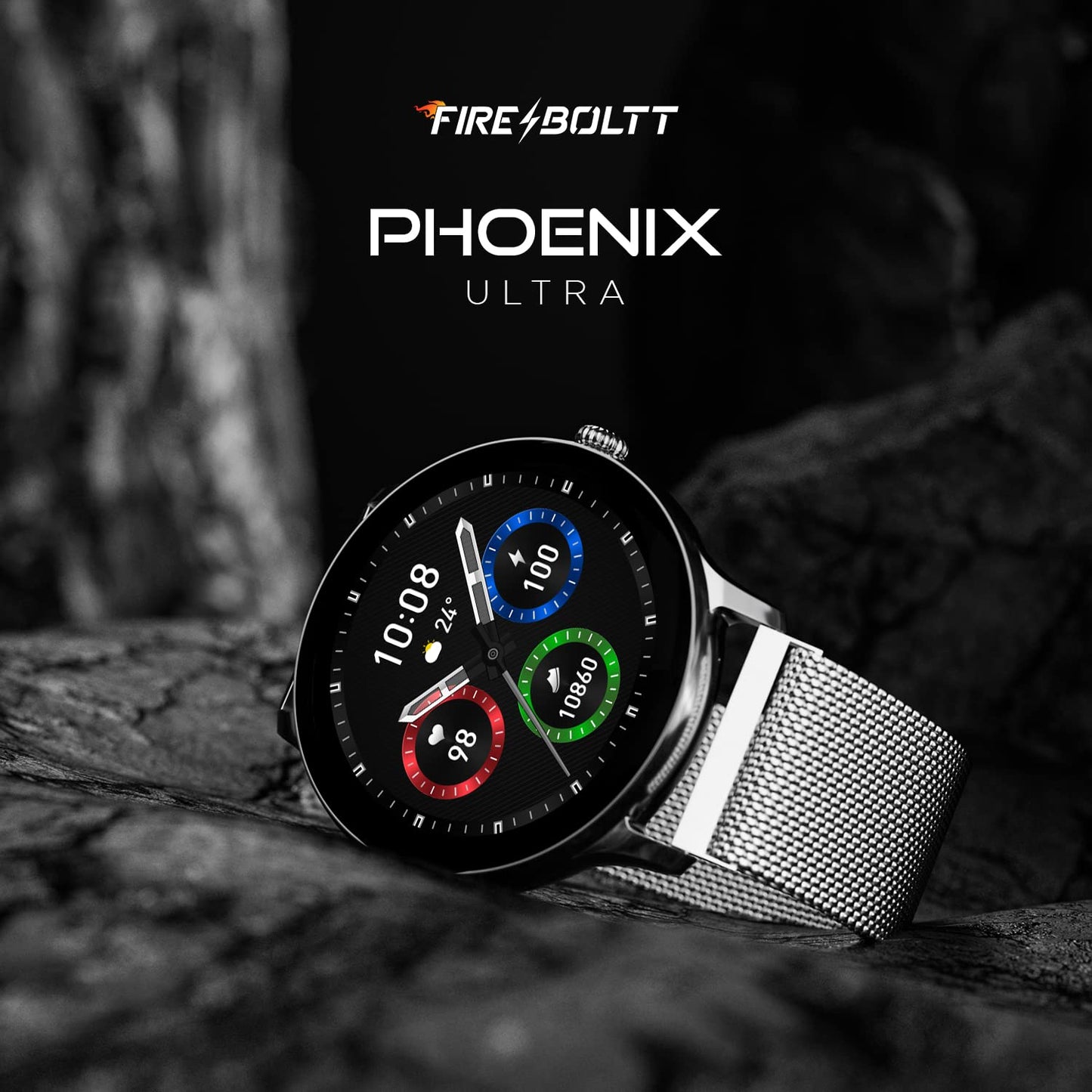 Fire-Boltt Phoenix Ultra Smart Watch 1.39” HD Display, Bluetooth Calling, AI Voice Assistant, 120 Sports Modes, IP67 Waterproof, SpO2 Monitor, Smart Watch for Man & Woman- Silver SS