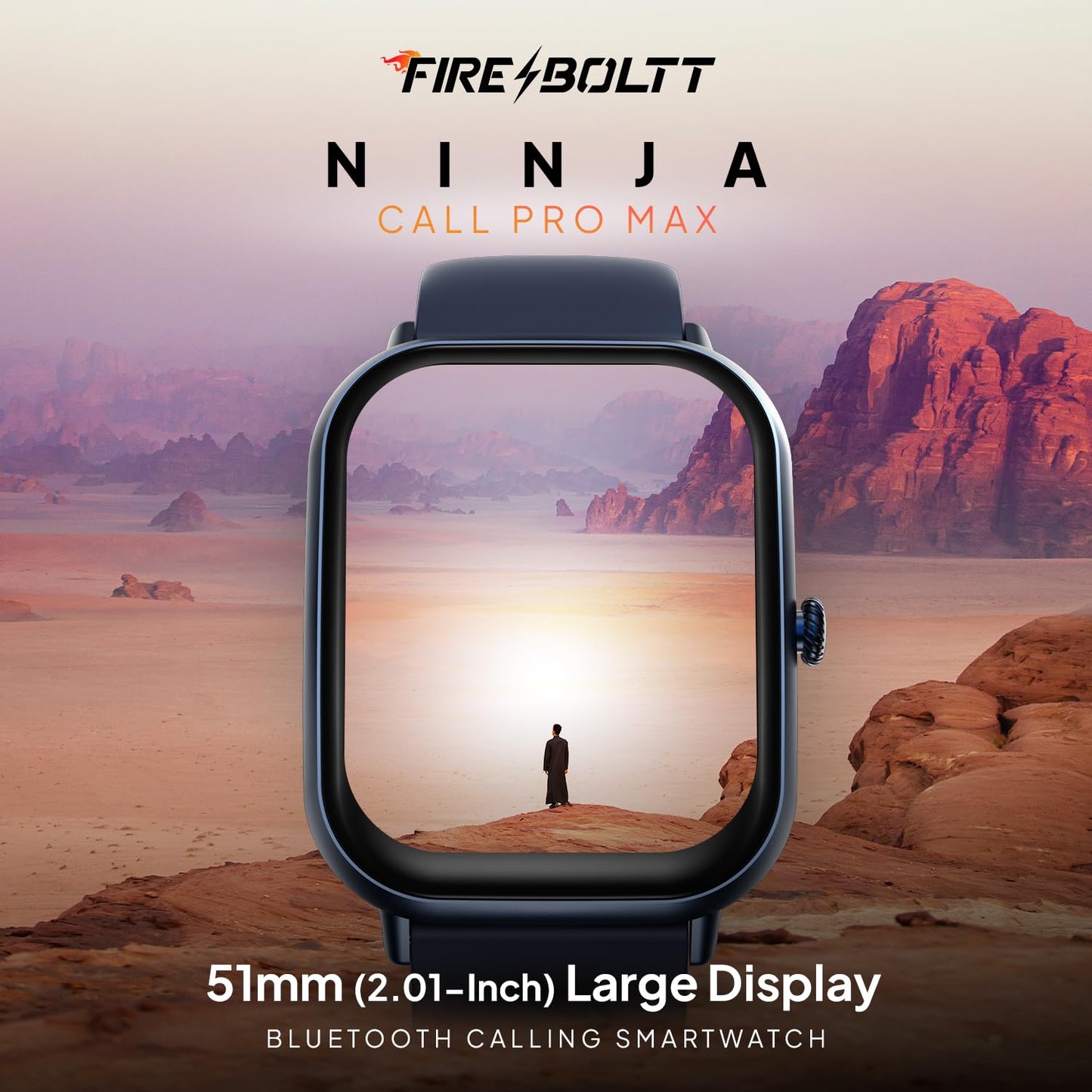 Fire-Boltt Ninja Call Pro Max Smart Watch 2.01 inch Display, Bluetooth Calling, 120+ Sports Modes, Health Suite, Voice Assistance (Navy)