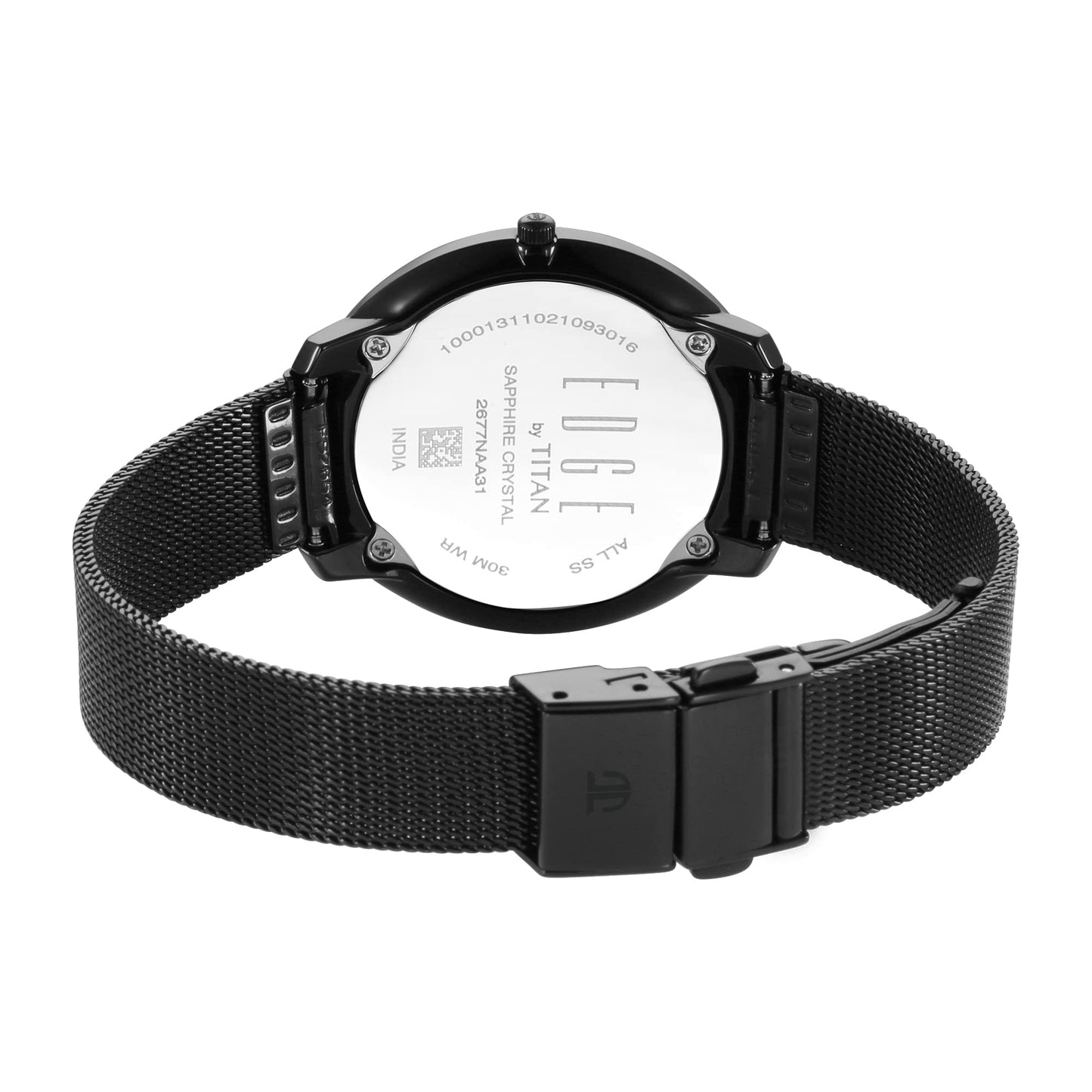 Titan Ladies Edge Dec’21 Analog Black Dial Women's Watch-2677NM01