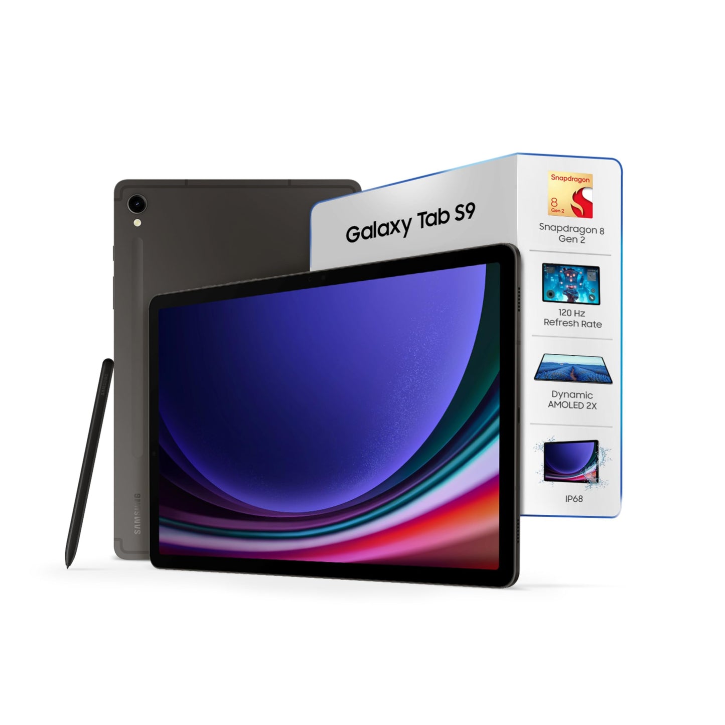Samsung Galaxy Tab S9, S Pen in-Box, 27.81 cm (11 inch) Dynamic AMOLED 2X Display, RAM 8 GB, ROM 128 GB Expandable + Kaspersky Standard Mobile Security 1 Device 1 Year (Physical Pack)