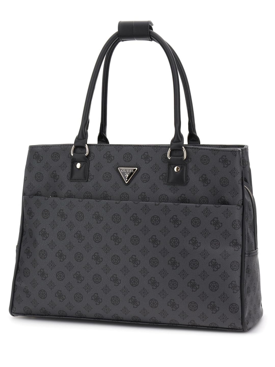 GUESS Charcoal Printed Wilder Shopper Tote Bag