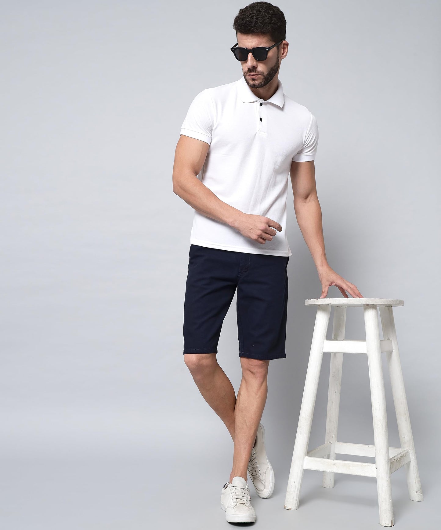 STUDIO NEXX Men's Cotton Chino Shorts - UBER5_Black_32