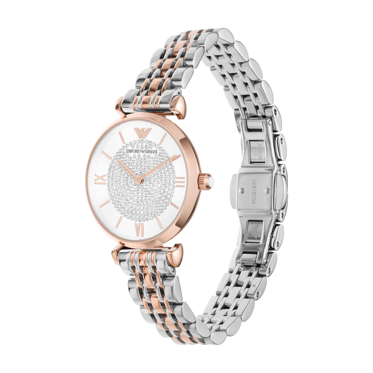 Emporio Armani Stainless Steel Gianni T-Bar Analog White Dial Women Watch - Ar1926, Multi-Color Band