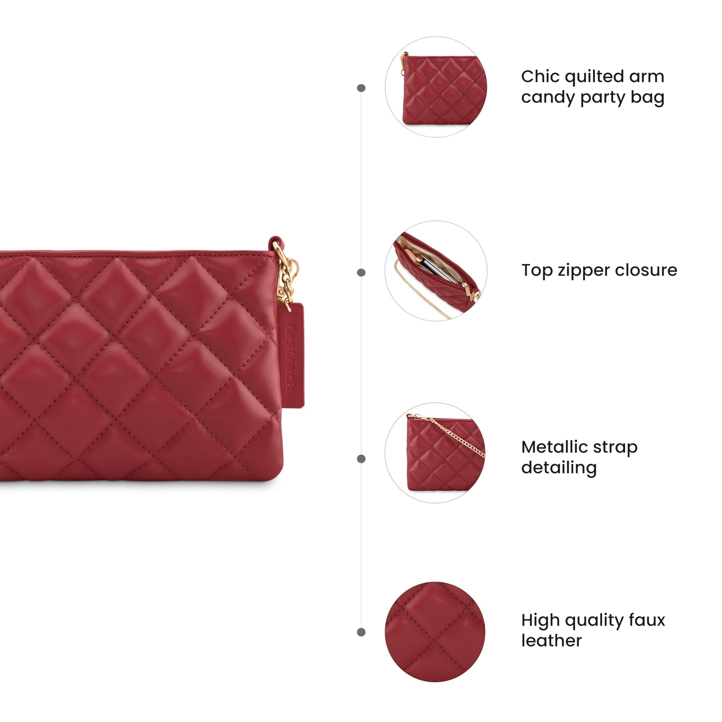 Fastrack Quilted Sling Bag for Women, Girls and Ladies