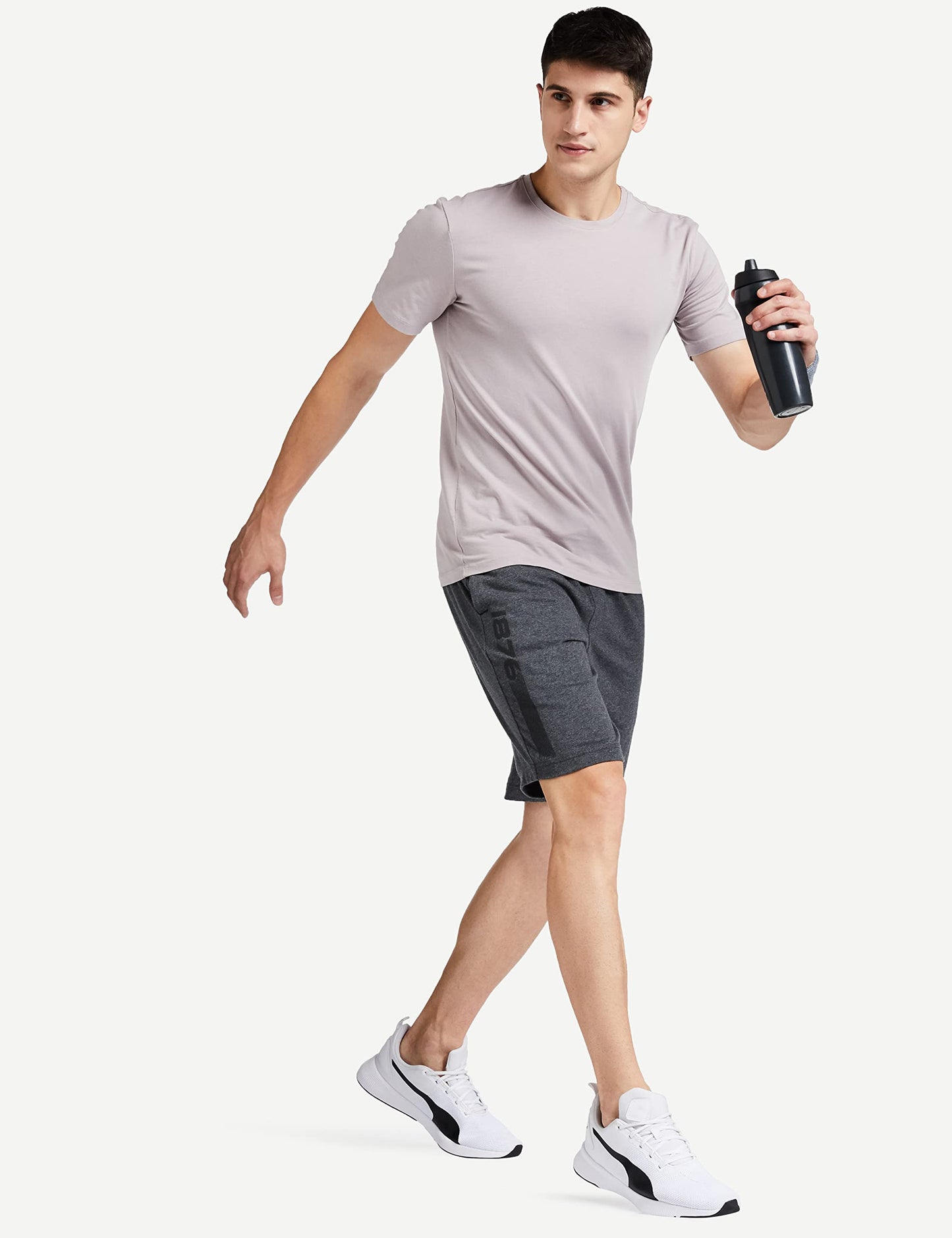 Jockey Men's Straight Fit Shorts (AM12_Charcoal Melange_Medium)