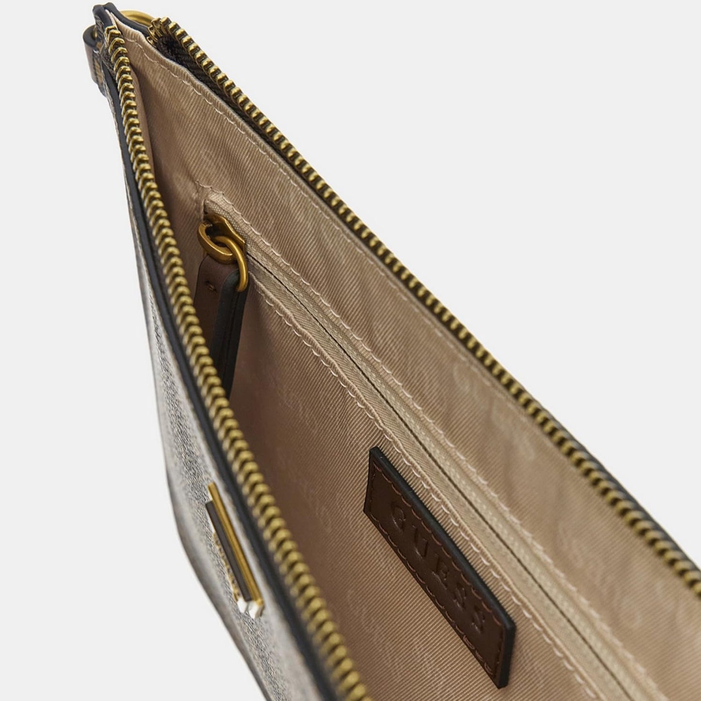 GUESS Men Brown Printed PU Pouch Wallet