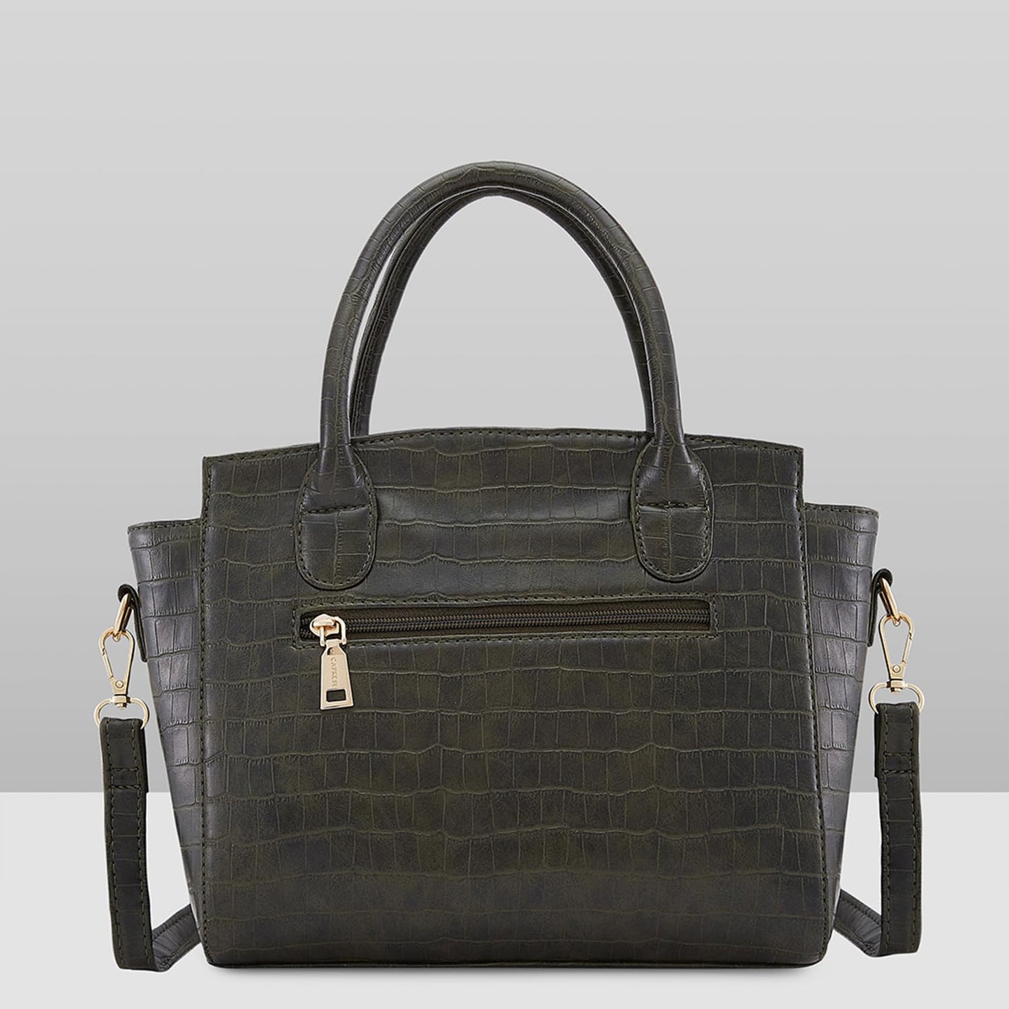 Caprese Cristina Satchel Medium Green Bag with Adjustable & Detachable Strap - Versatile Shoulder, Crossbody & Handheld Bag for Work, Travel, and Everyday Use - Spacious with Multiple Compartments