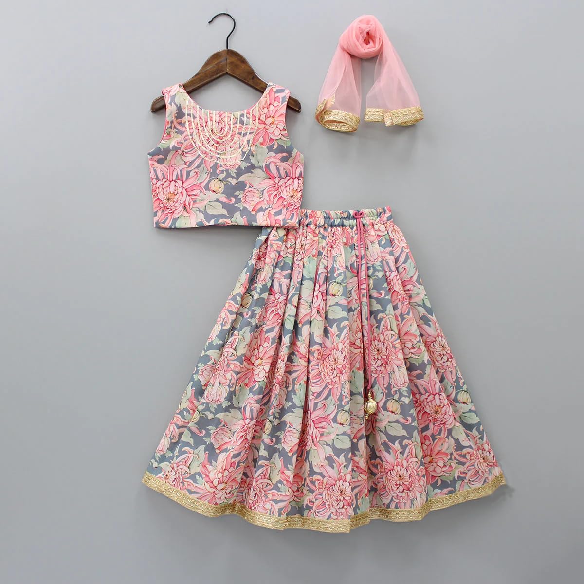 GORLYA Rayon Girl's Readymade Lehenga Choli Set (Lc-Ar-1001_Multicolour_9 Years-10 Years)