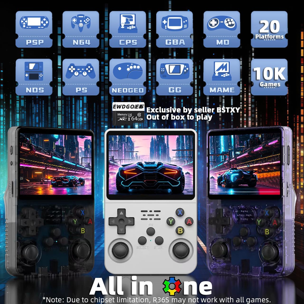 New World R36S Retro Handheld Video Game Console 3.5 inch Retro Handheld Video Games Consoles Built-in Rechargeable Battery Portable Style Hand Held Game Consoles