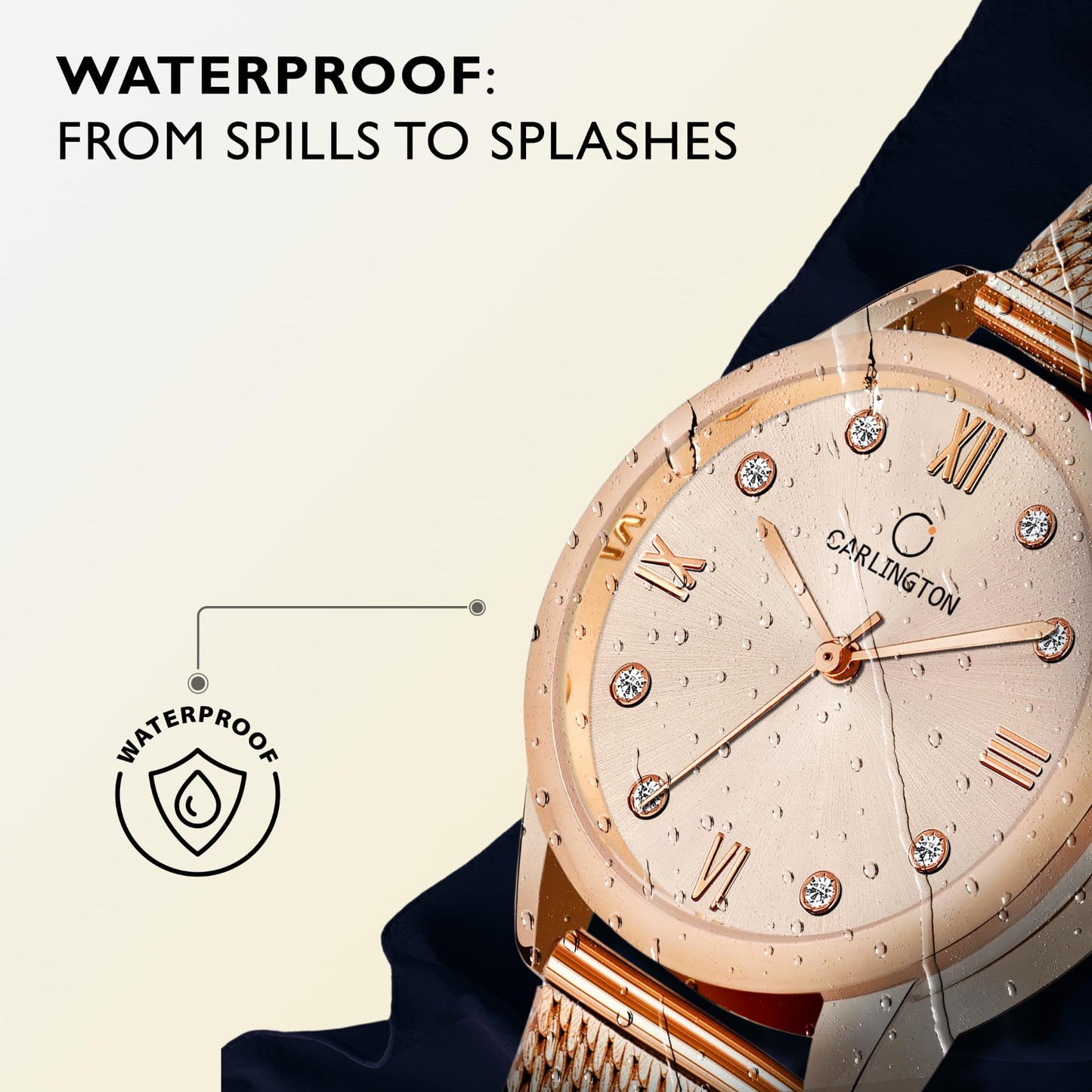 Carlington Metal Women Analog Ladies Wrist Watch With Mesh Strap - Ct 2005 Rose Gold, Band_Pink