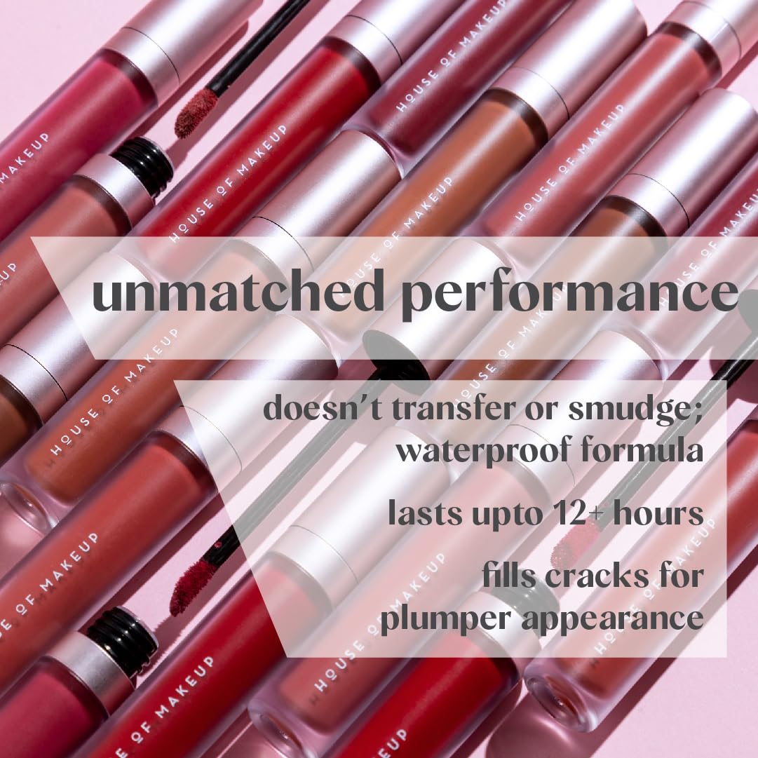 House Of Makeup Hydrating Liquid Lipstick | Nude Shades | Comfy Everyday Lipstick | 5 ml | Cinnamon Blush