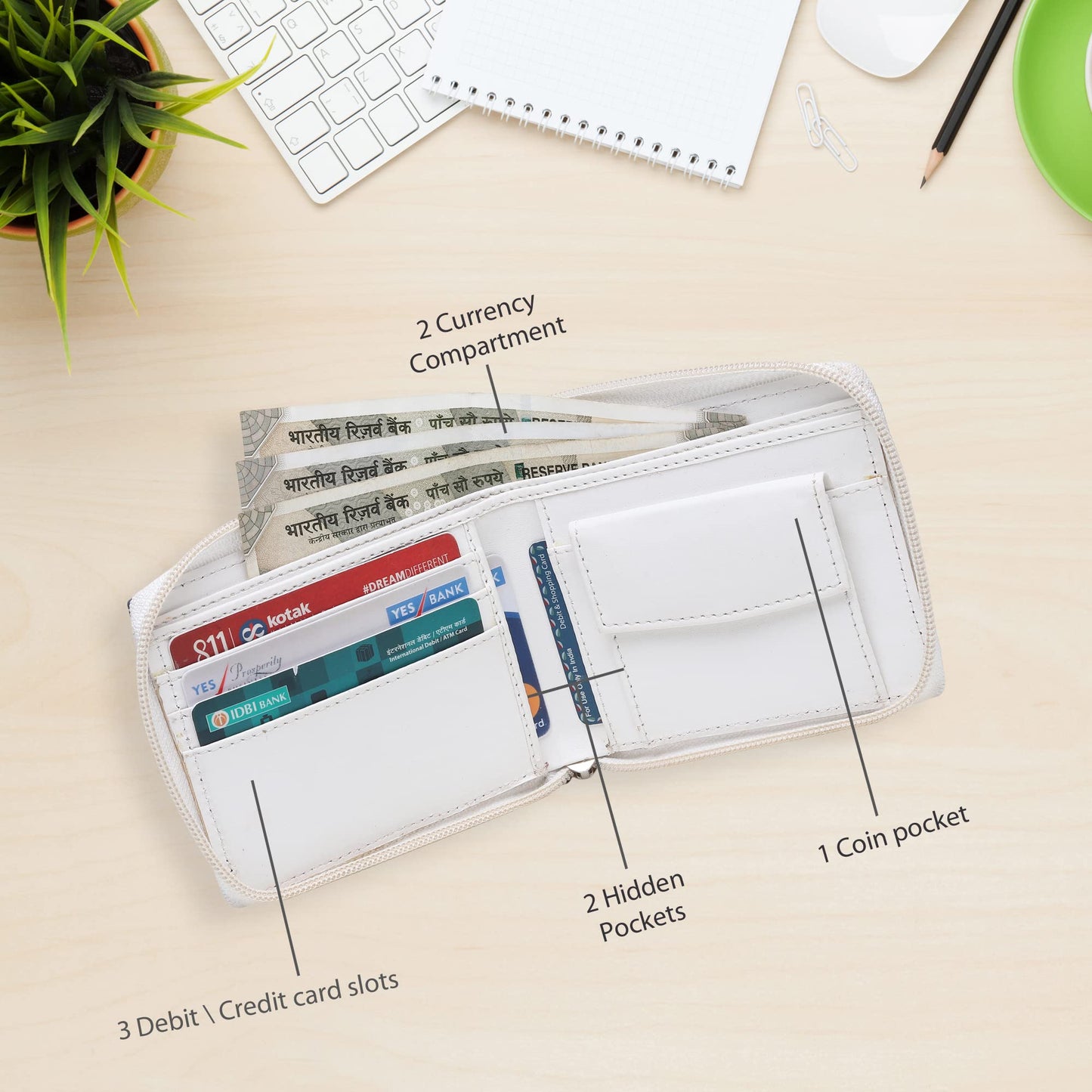 TnW Small Women's Wallet -PU Leather Multi Wallets | Credit Card Holder | Coin Purse Zipper -Small Secure Card Case/Gift Wallet for Women