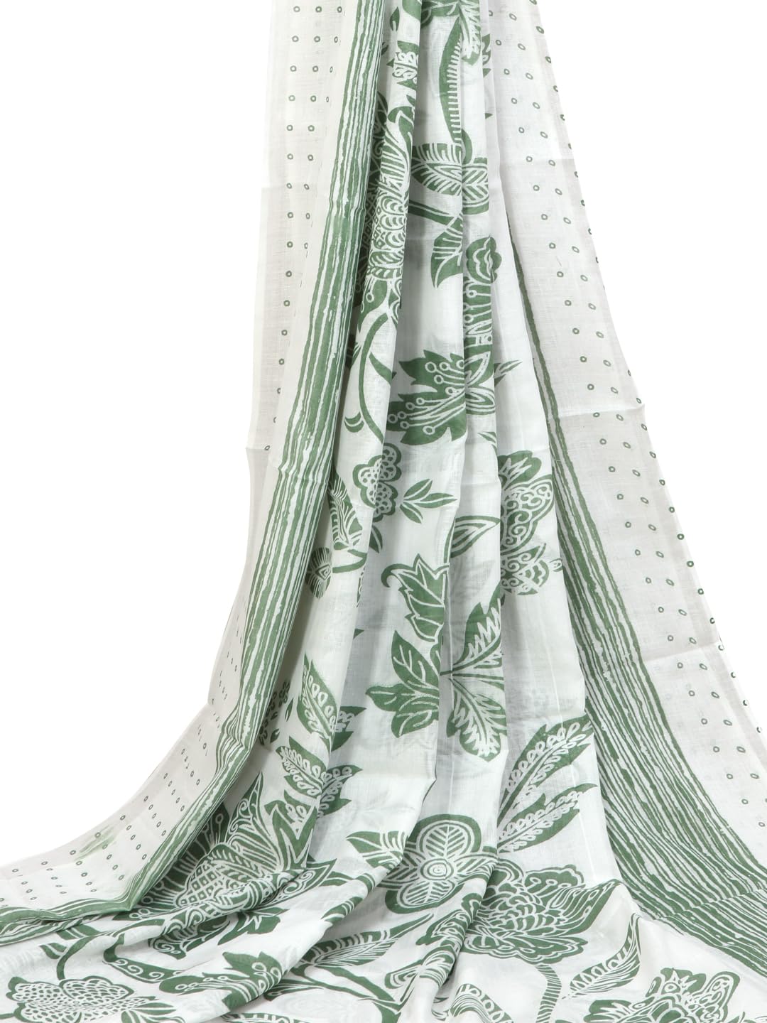 S SALWAR STUDIO Cotton Embroidered Green Unstitched Dress Material