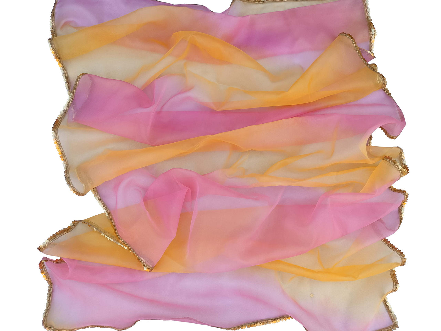 faith visit women's tie dye organza dupatta (pink) Free Size