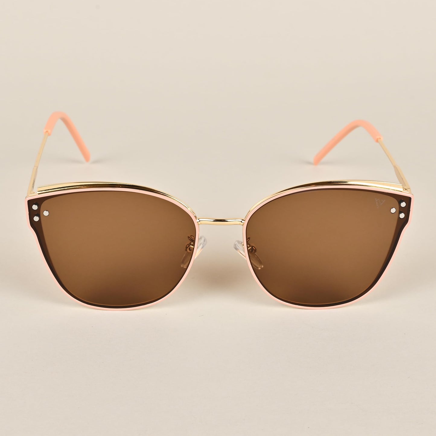 Voyage Uv Protected Cateye Sunglasses For Women (Brown Lens|Pink Frame|5852Mg2858)