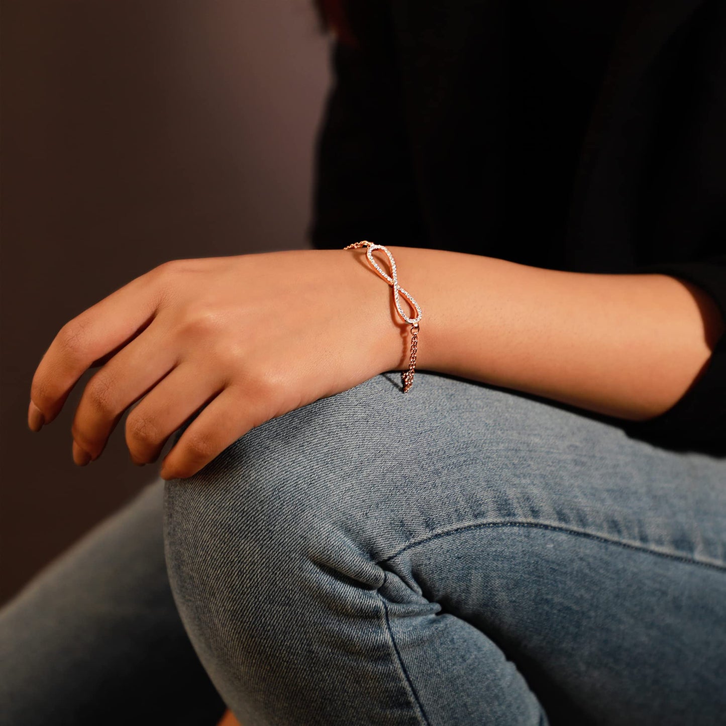 GIVA 925 Silver Rose Gold Infinity Bracelet, Adjustable Gifts for Girlfriend, Gifts for Women & Girls| With Certificate of Authenticity and 925 Stamp | 6 Month Warranty*